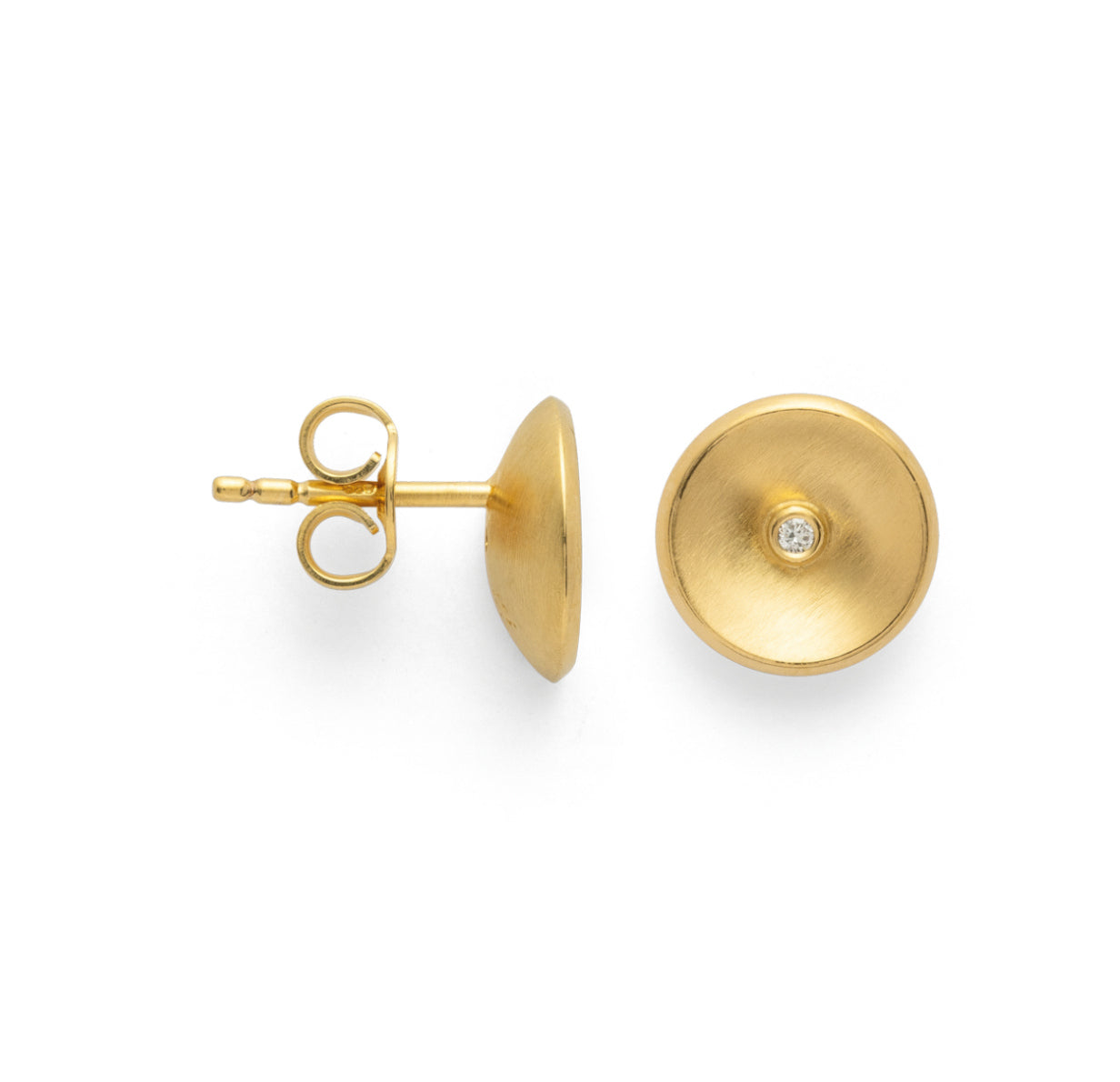 BASTIAN INVERUN - Ohrstecker Sunshine in Silber vergoldet mit Brillant - Juwelier Donkel