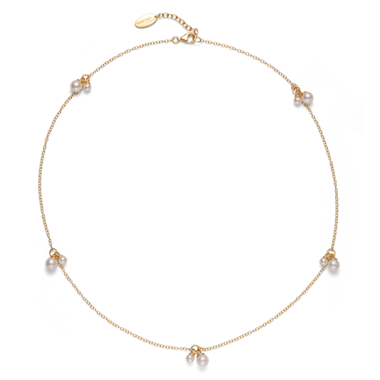 BASTIAN INVERUN - Halskette Pearl Love in Silber vergoldet