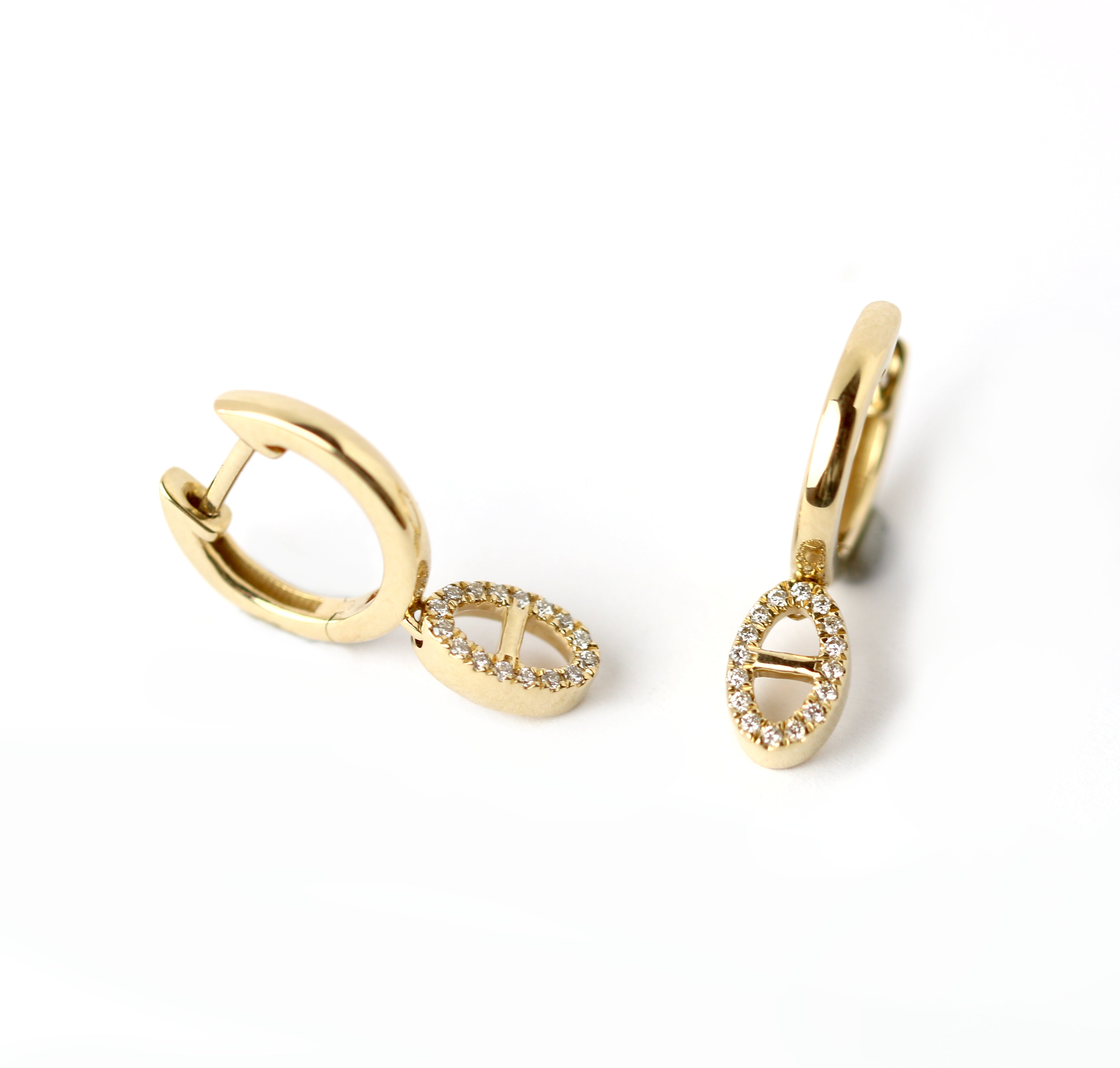 WILHELM MÜLLER - Creolen in Gold mit Brillant Einhängern - Juwelier Donkel