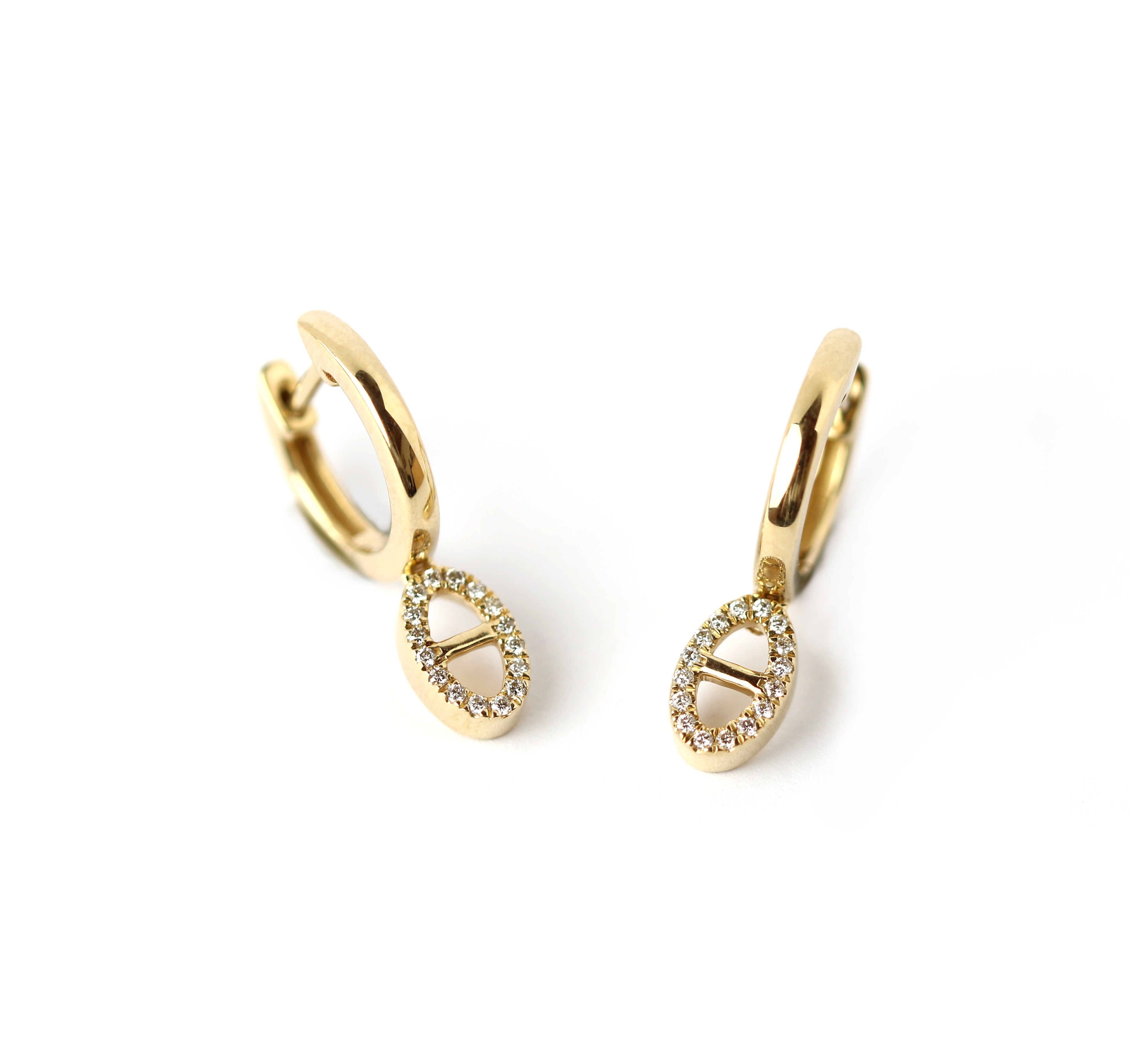 WILHELM MÜLLER - Creolen in Gold mit Brillant Einhängern - Juwelier Donkel