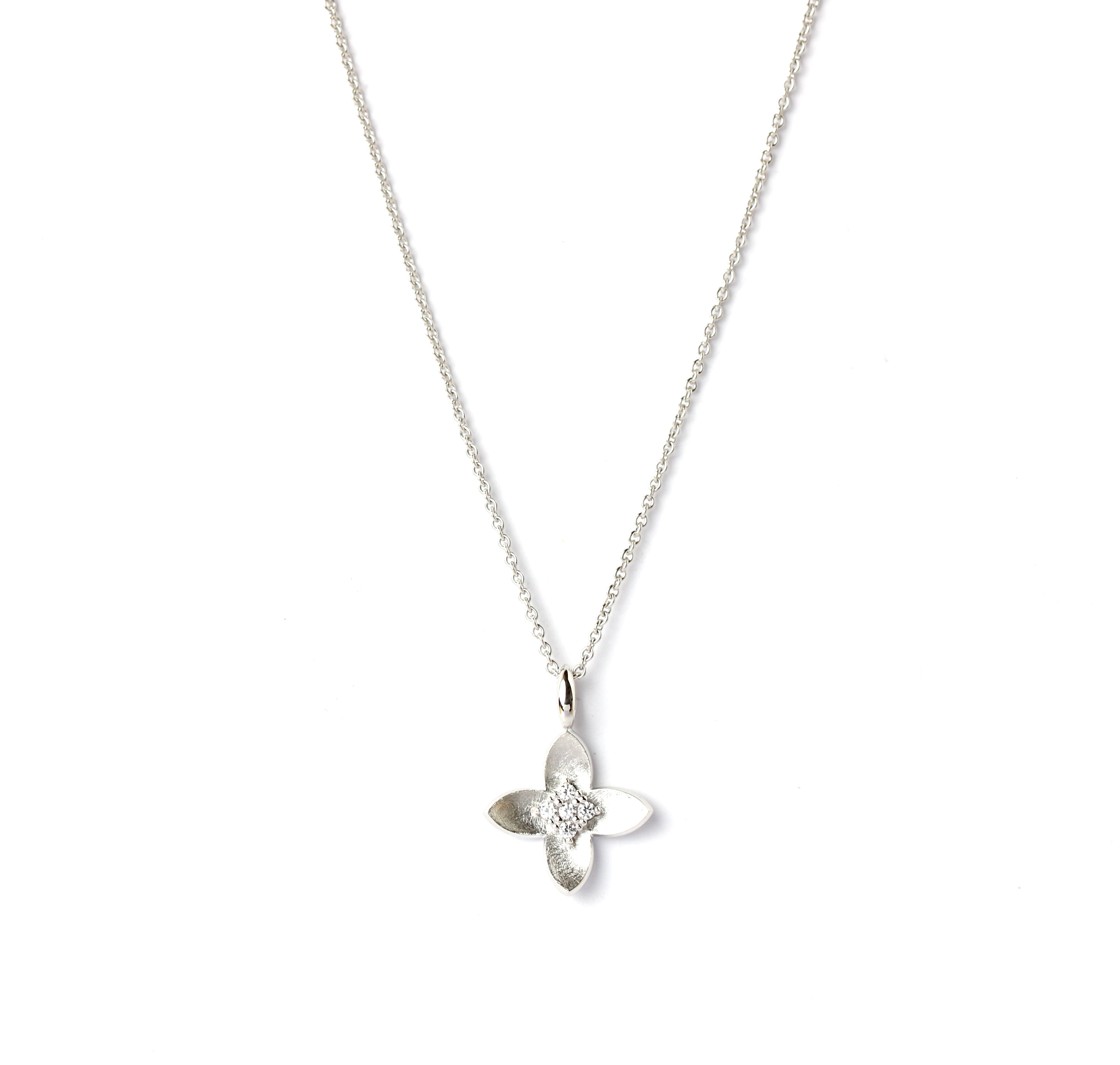 WILHELM MÜLLER - Anhänger in Weißgold Blüte mit Zirkonia - Juwelier Donkel