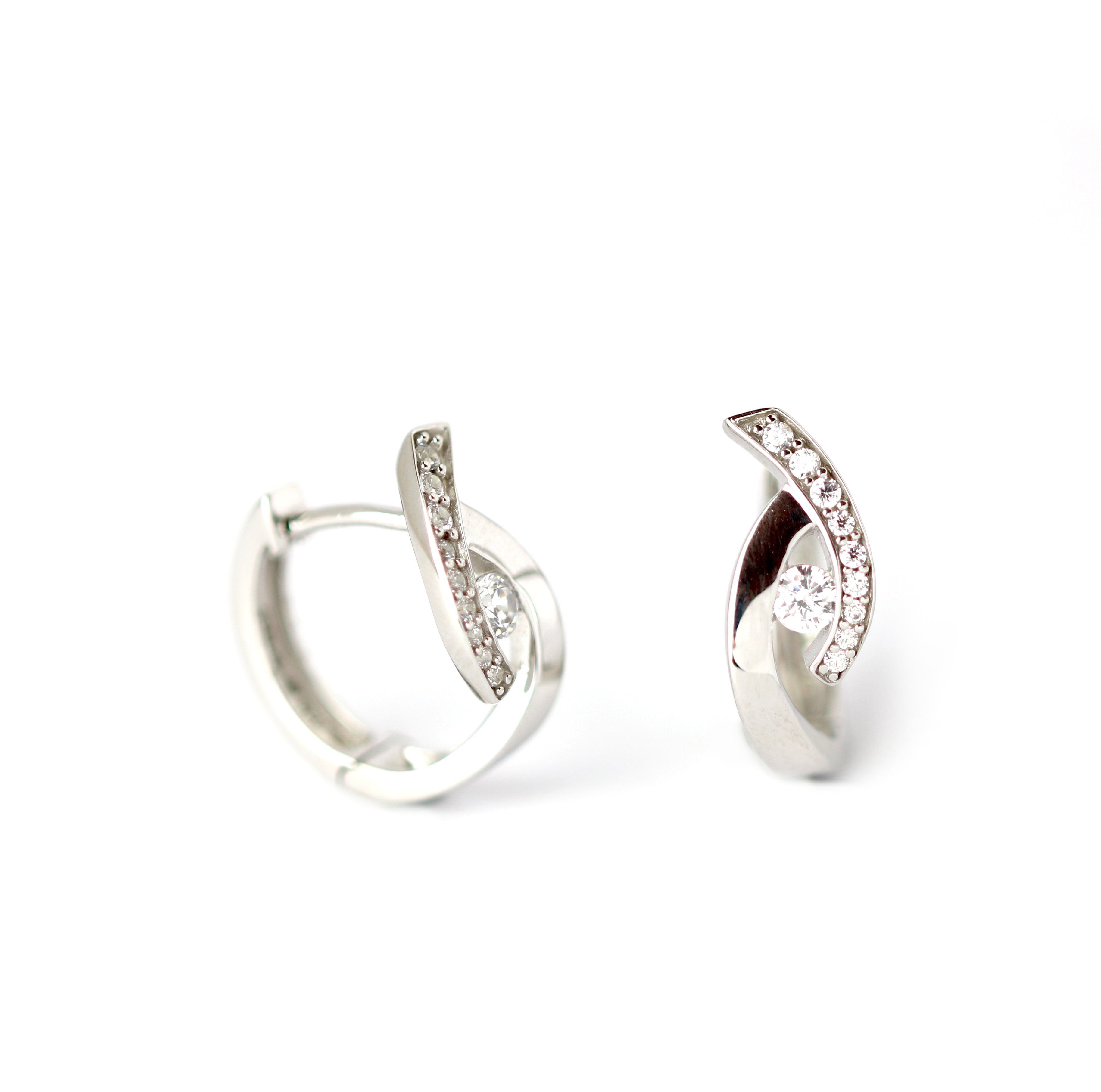 WILHELM MÜLLER - Creolen in Silber mit Zirkonia - Juwelier Donkel