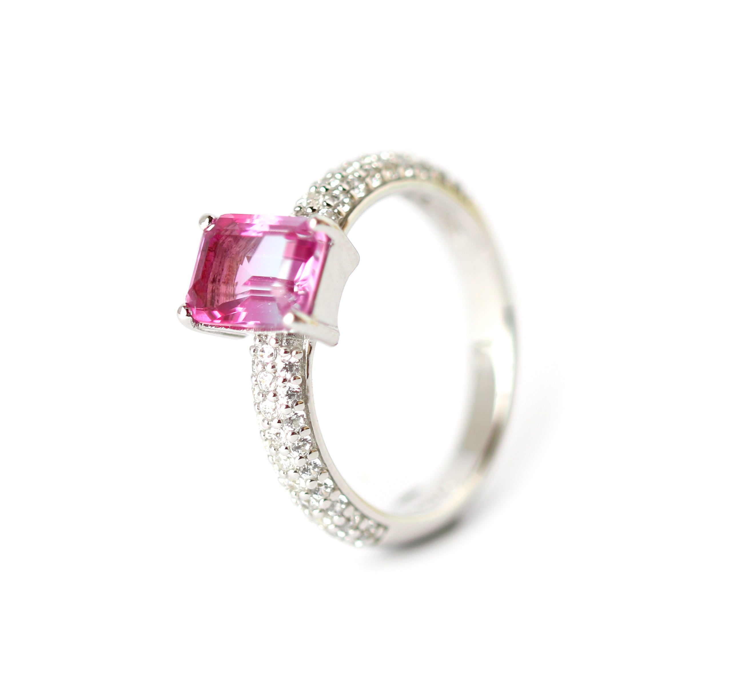 WILHELM MÜLLER - Ring in Silber mit Zirkonia und Glasstein-Watermelon Farbverlauf - Juwelier Donkel