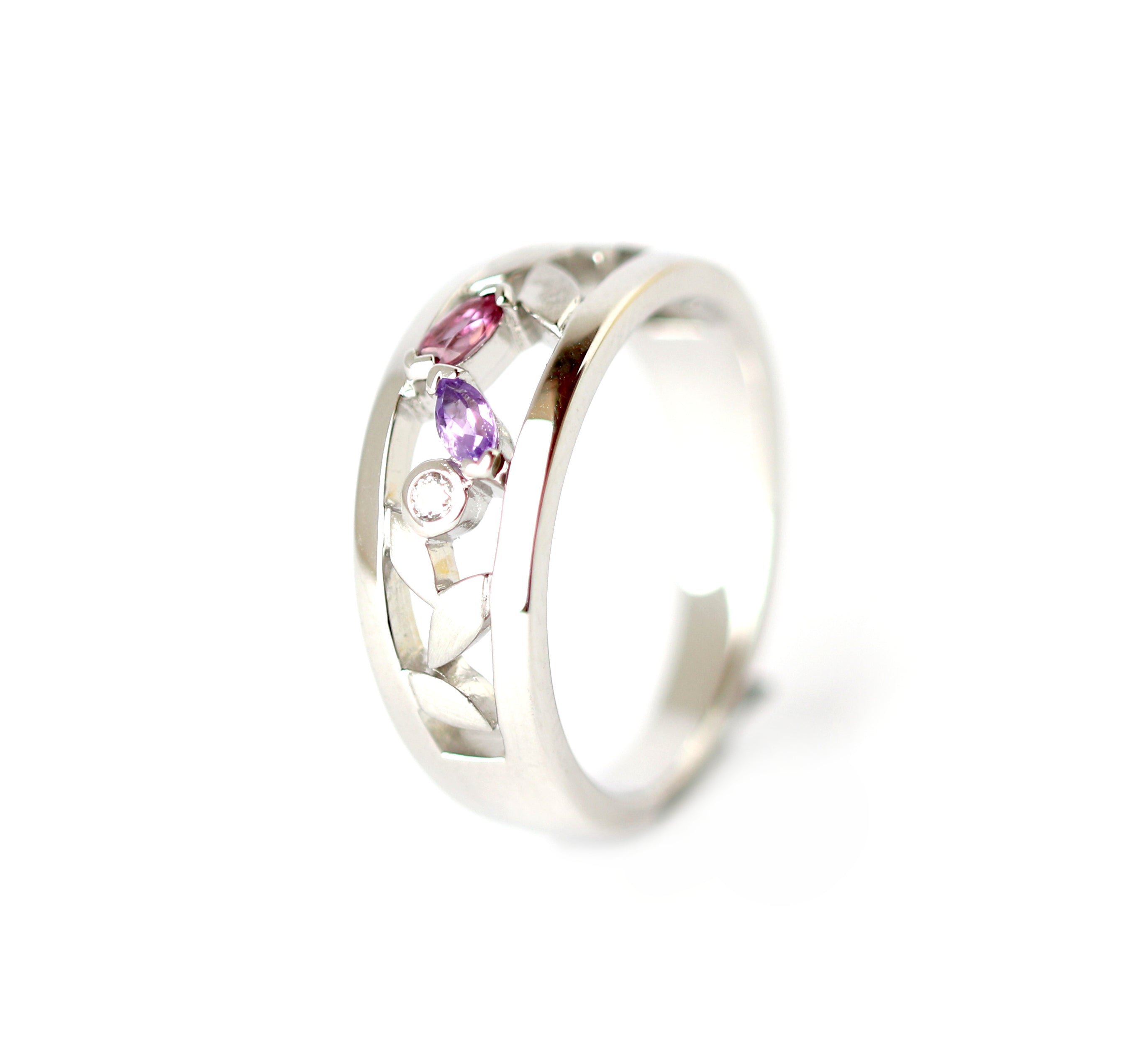 WILHELM MÜLLER - Ring in Silber mit Zirkonia, pinker Topas und Amethyst - Juwelier Donkel