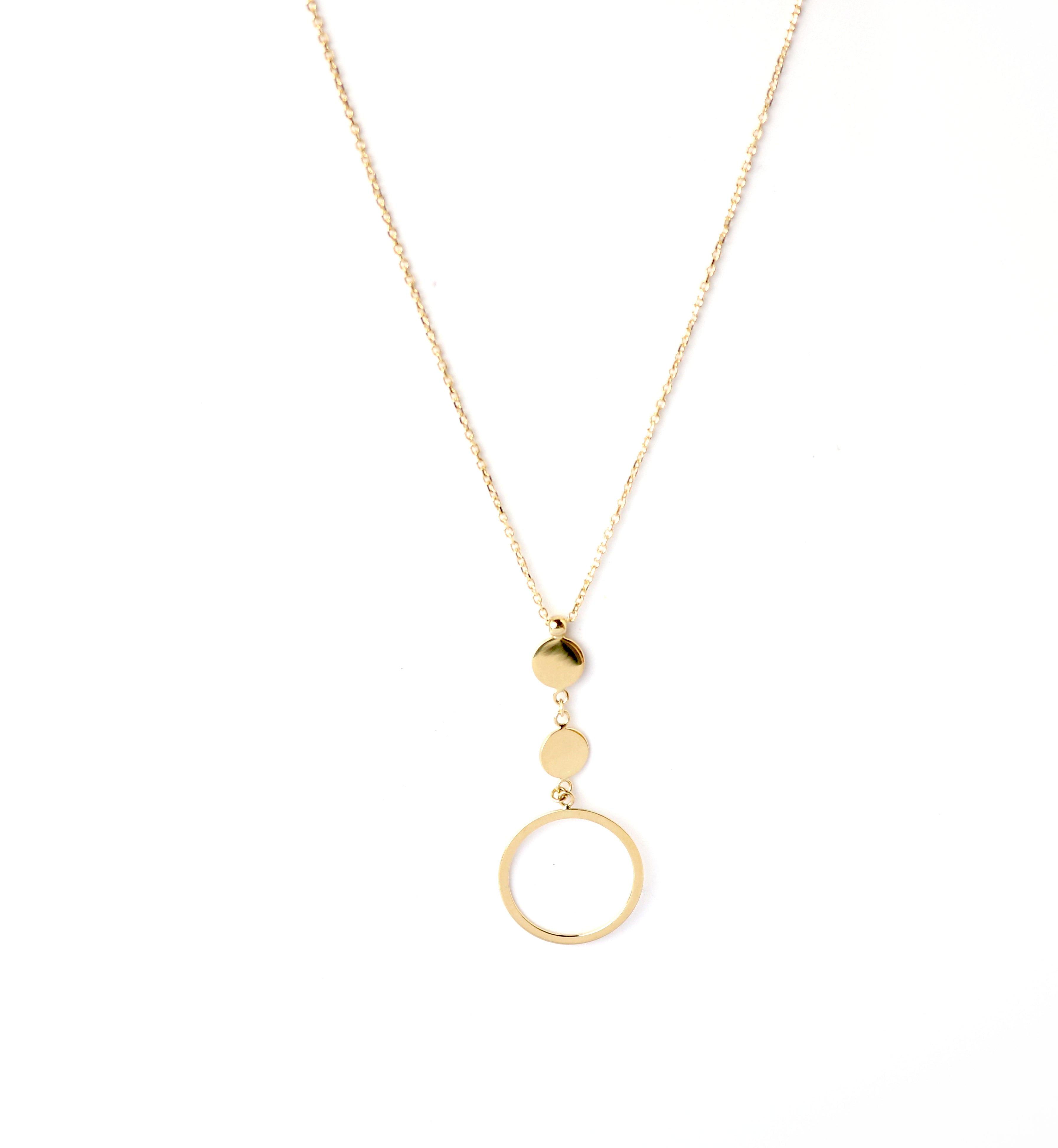 WILHELM MÜLLER - Halskette ,,Y´´ in Gold mit runden Elementen - Juwelier Donkel