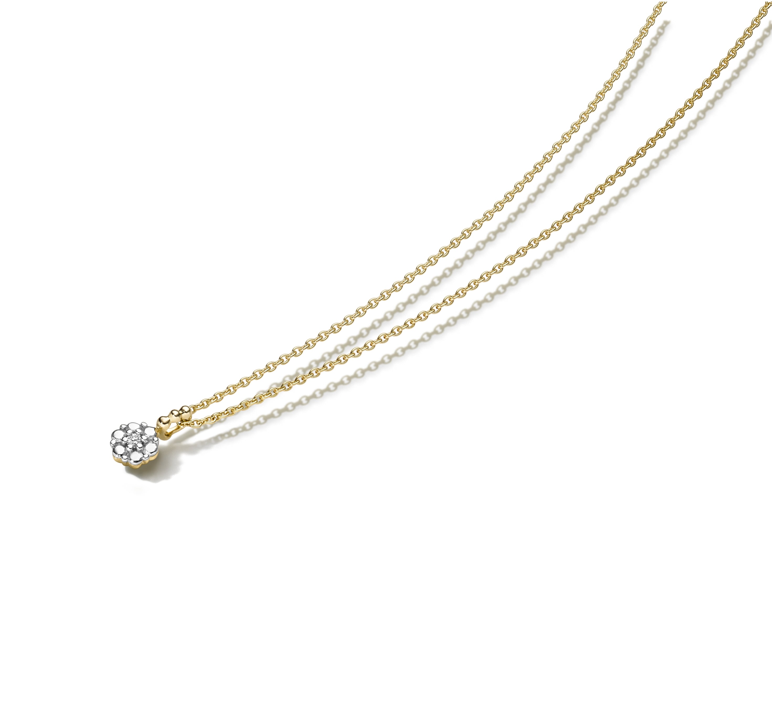 WILHELM MÜLLER - Halskette in Gold mit Blüten Anhänger - Juwelier Donkel