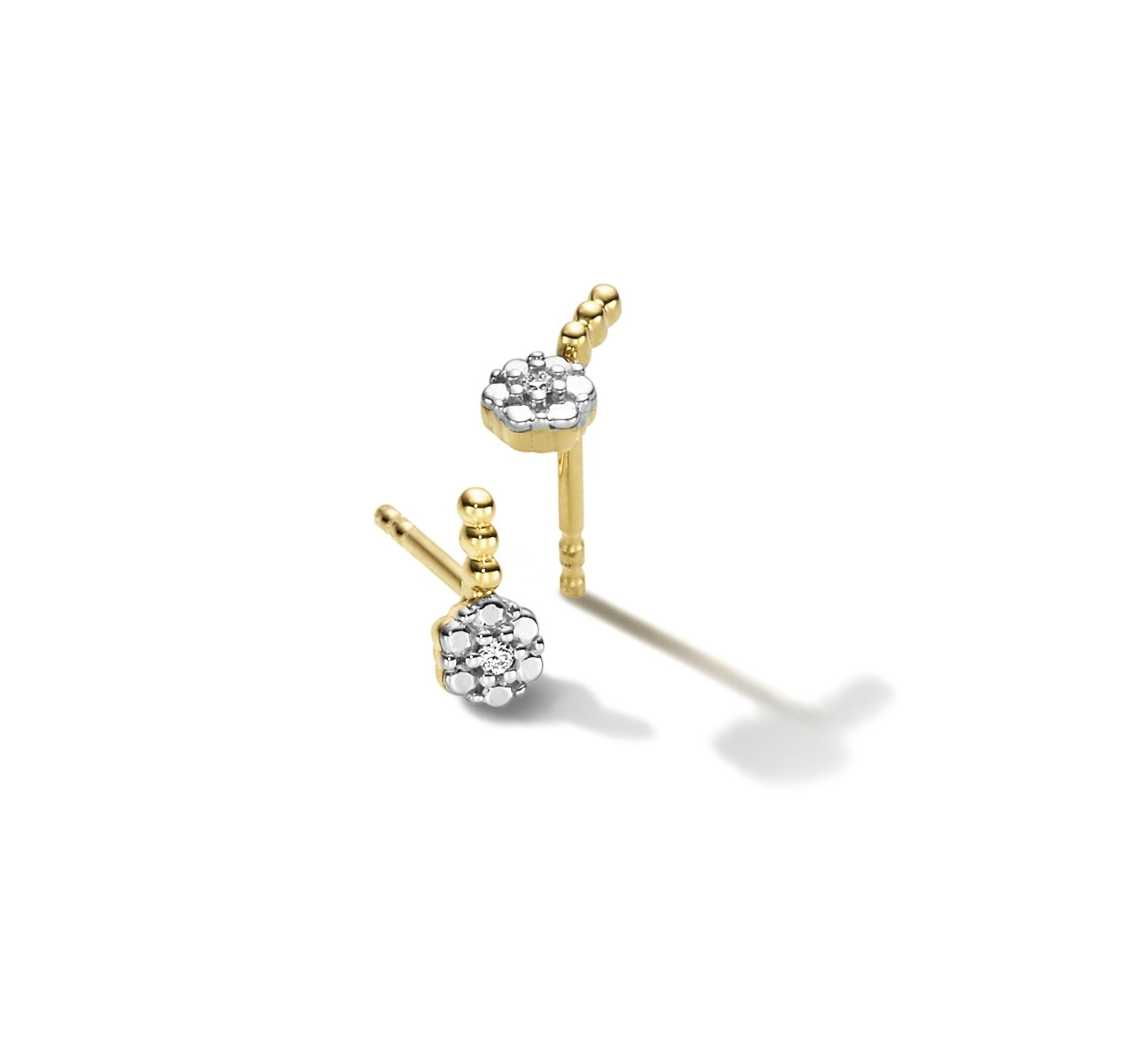 WILHELM MÜLLER - Ohrstecker in Gold mit Blütenform und Brillanten - Juwelier Donkel