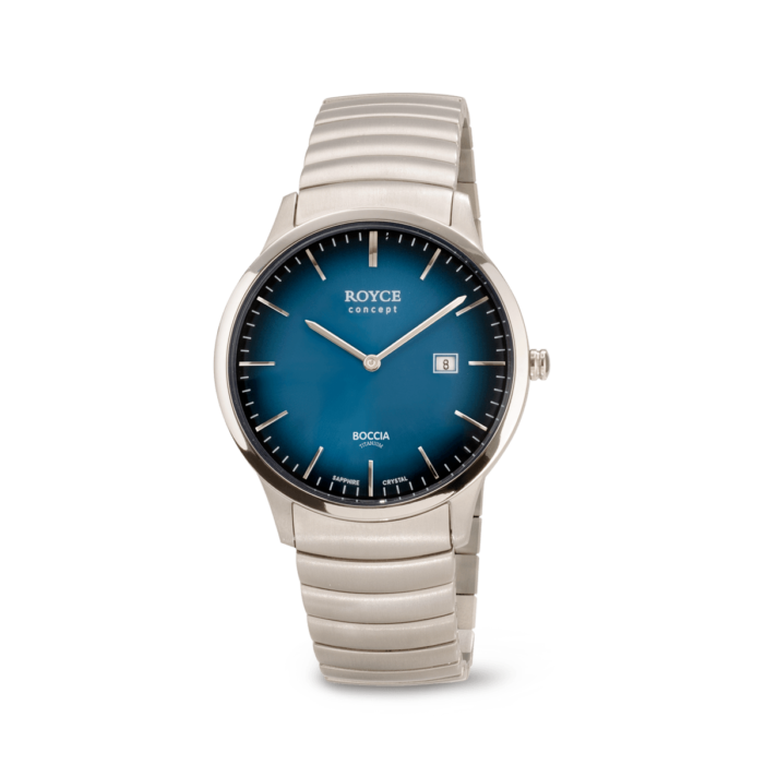 BOCCIA - Titanium Herrenuhr Royce blau 40mm