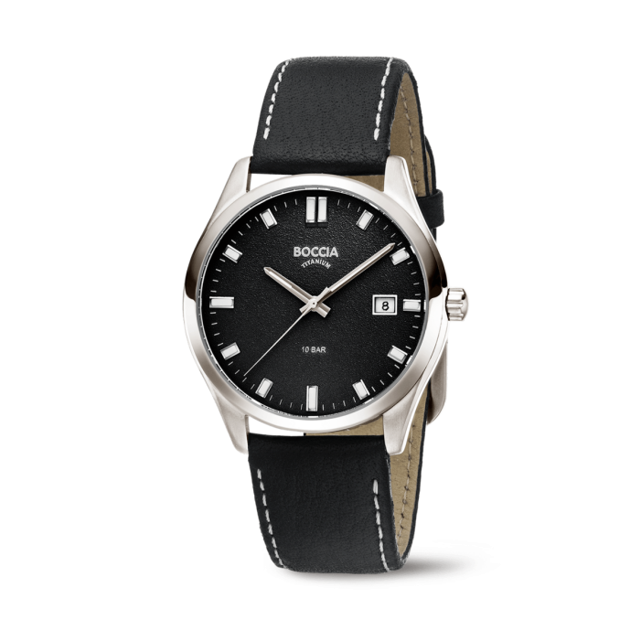 BOCCIA - Titanium Herrenuhr Classic dunkelgrau 39mm