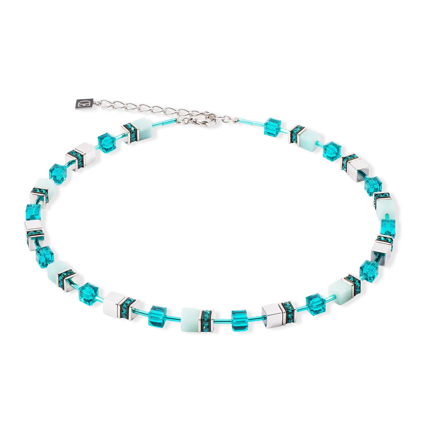 GeoCUBE® Iconic Precious Halskette silber-grün - Juwelier Donkel