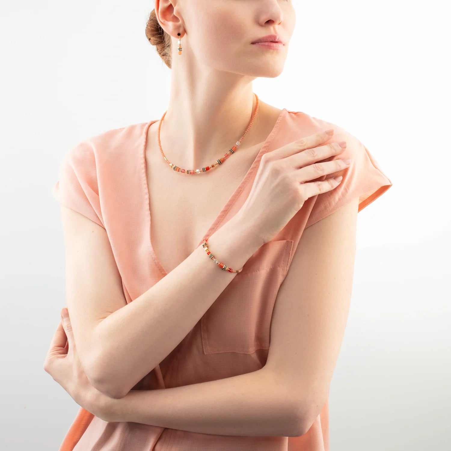 Halskette Mini Cubes orange - Juwelier Donkel