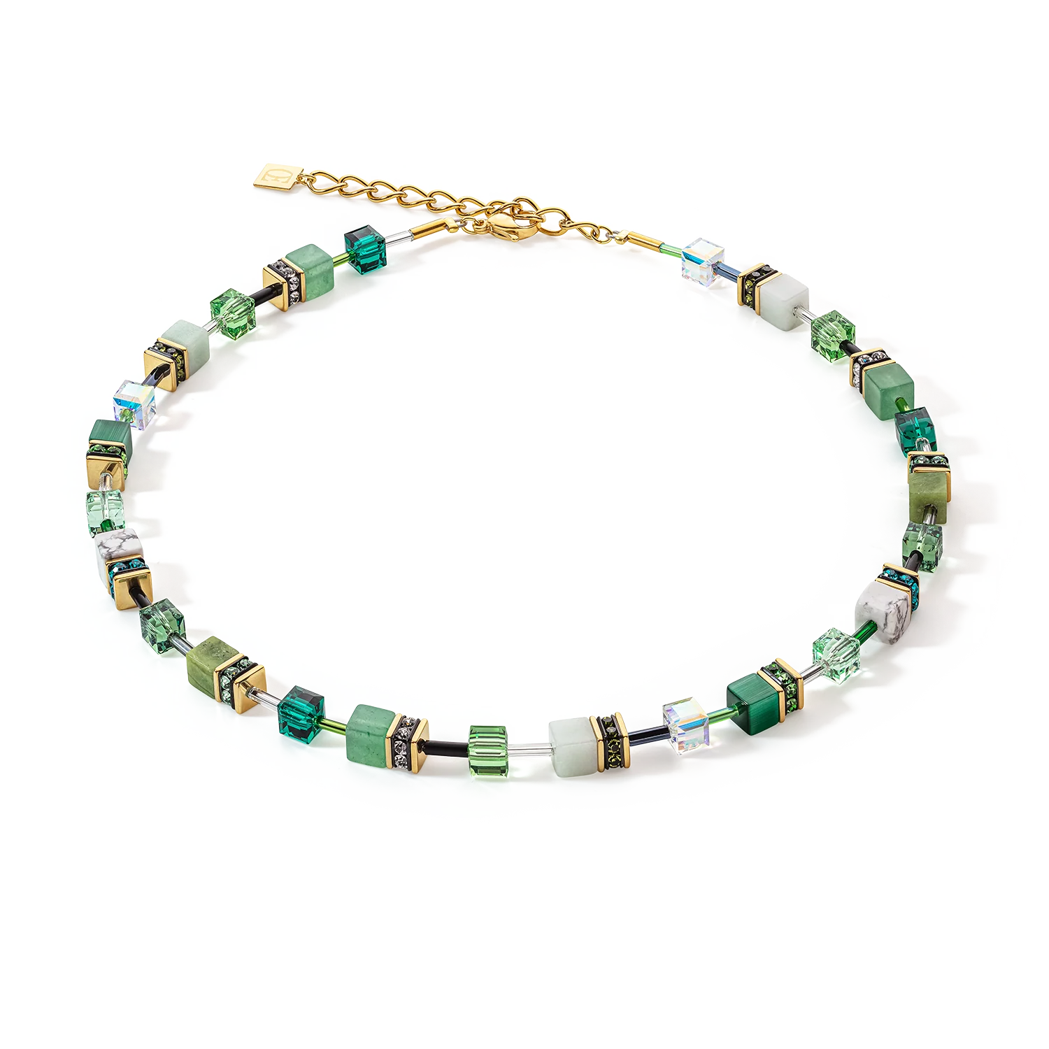 COEUR DE LION - GeoCUBE® Iconic Precious Halskette grün