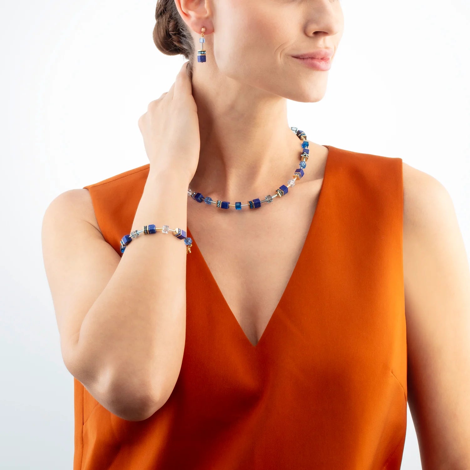 COEUR DE LION - GeoCUBE® Iconic Precious Armband blau