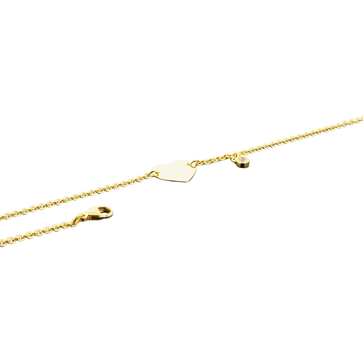 WILHELM MÜLLER - Identarmband Herz 333 Gelbgold mit Zirkonia