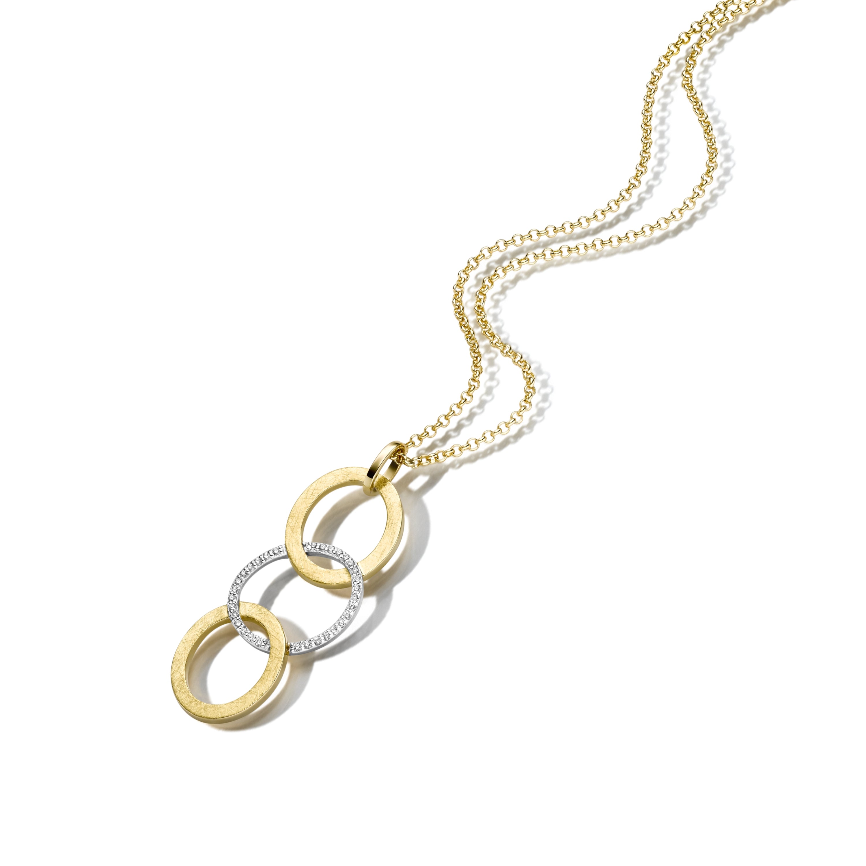 WLHELM MÜLLER - Halskette in Silber vergoldet mit Zirkonia Anhänger - Juwelier Donkel