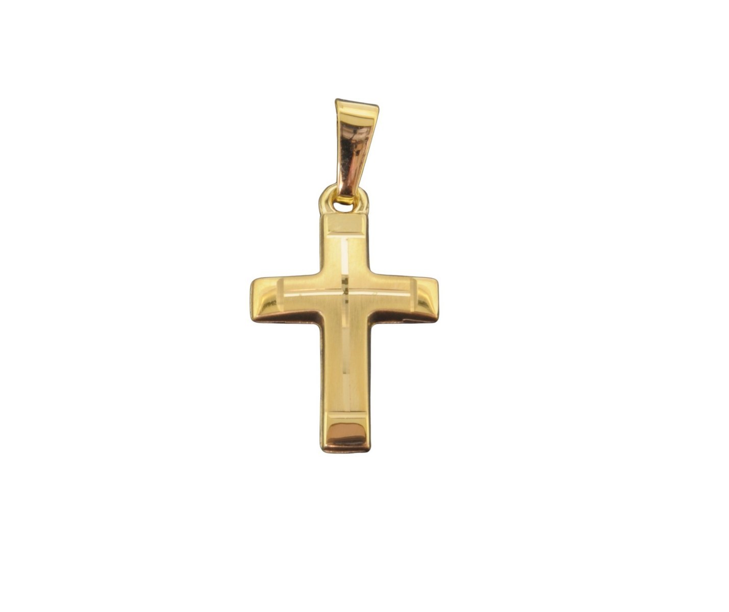 WILHELM MÜLLER - Anhänger Kreuz 585 Gelbgold matt/poliert