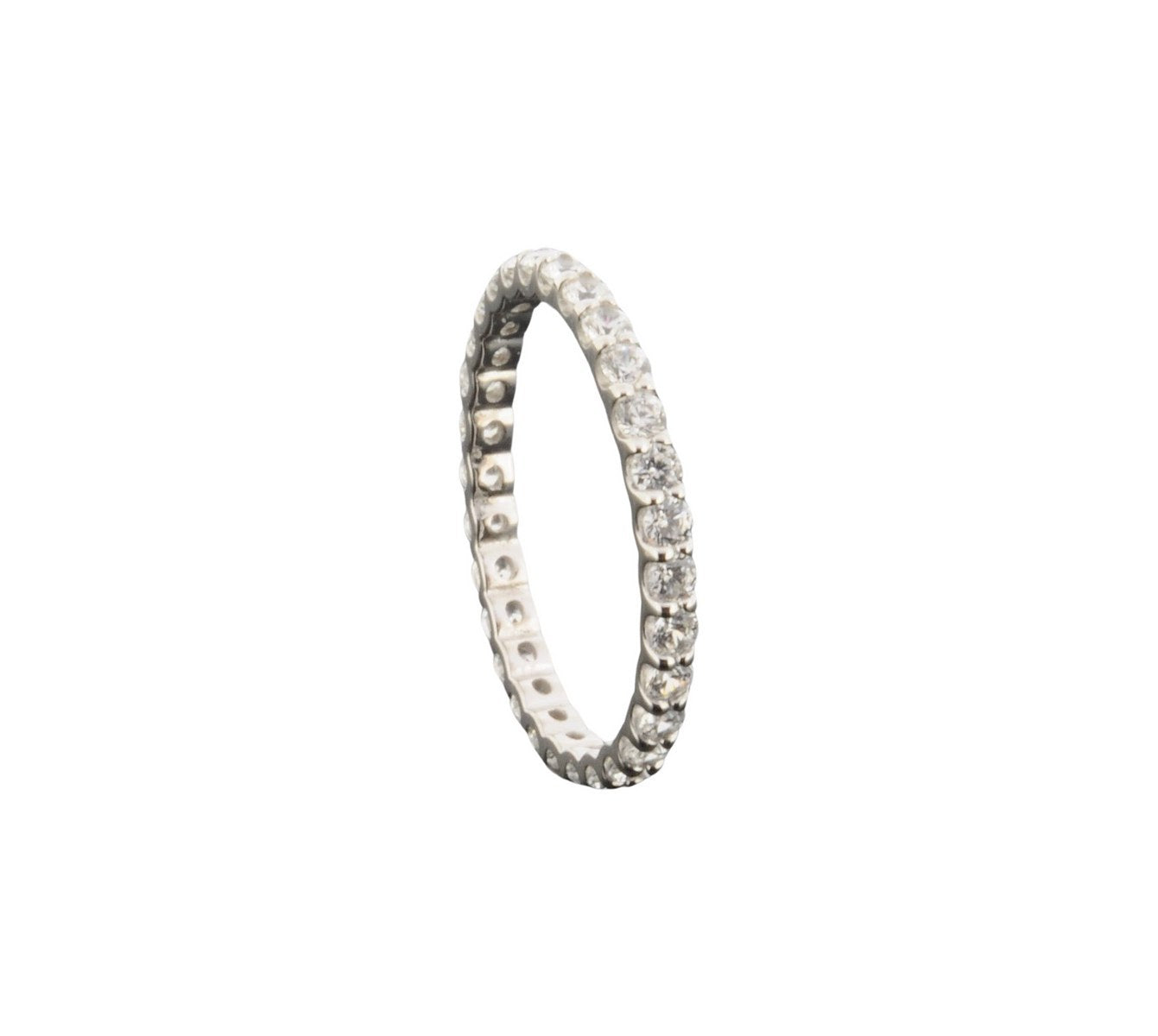 Eleganter Damenring – Weißgold 333 mit 30 funkelnden Zirkonia