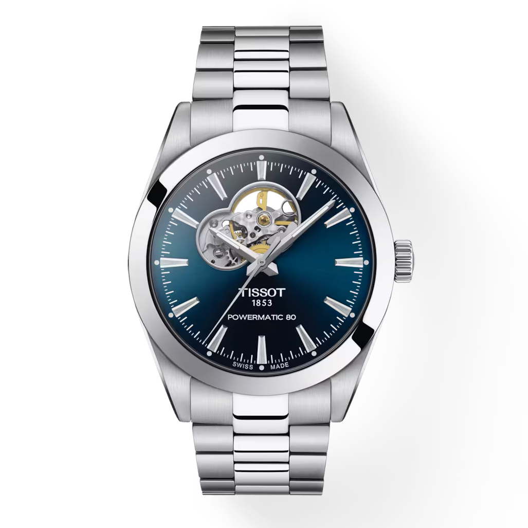 TISSOT - Gentleman Powermatic 80 Open Heart in blau