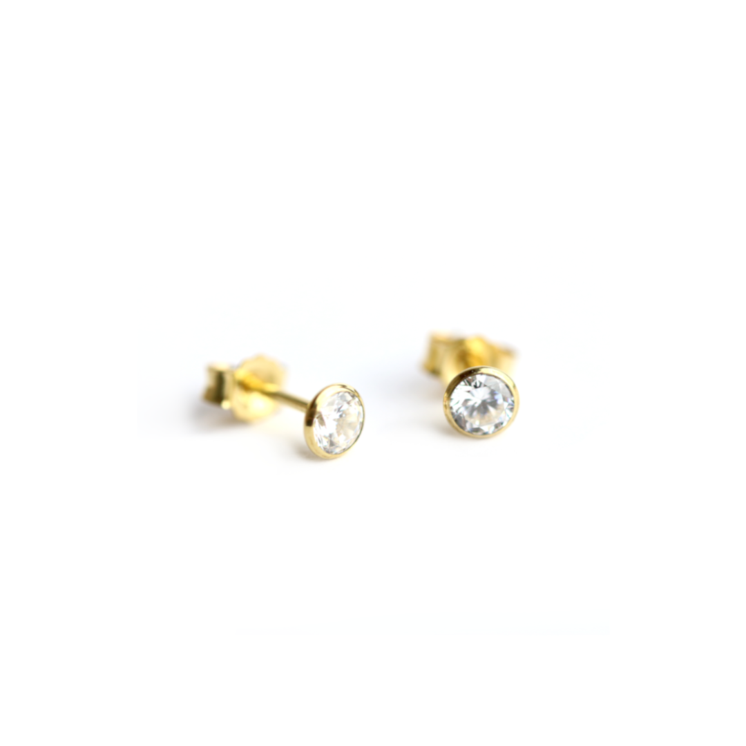 Ohrstecker ,,Mini'' in Gold mit Zirkonia - Juwelier Donkel