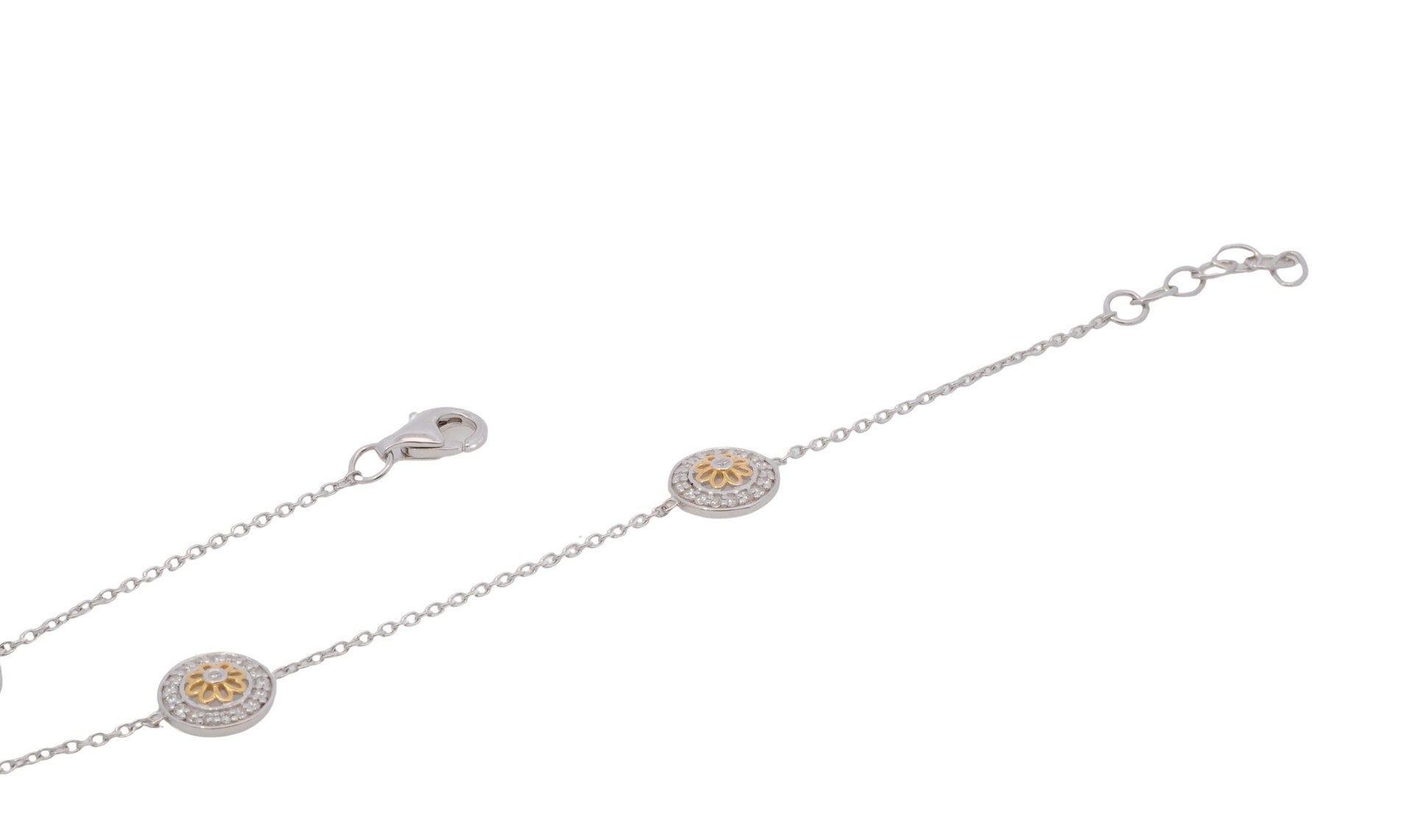 WILHELM MÜLLER - Armband mit Blumen und Zirkonia