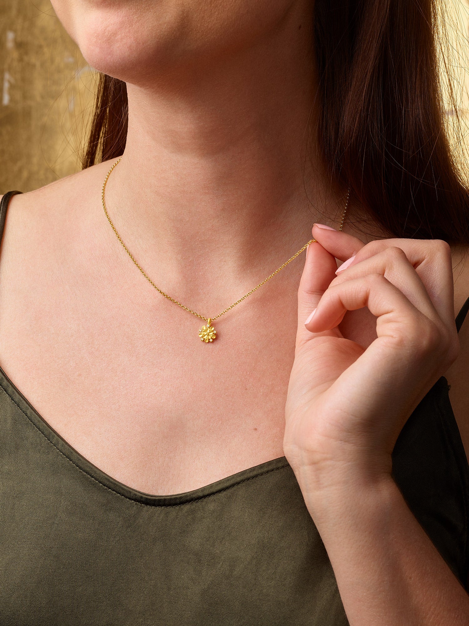 BERND WOLF - Halskette Cerisa in Silber vergoldet mit Zirkonia - Juwelier Donkel