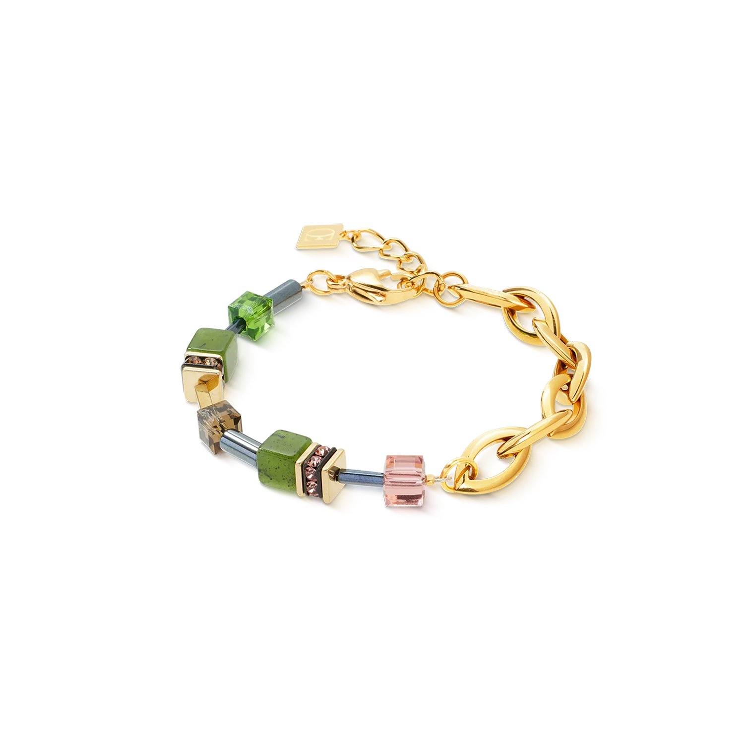 COEUR DE LION - GeoCUBE® Chunky Chain Armband gold-grün
