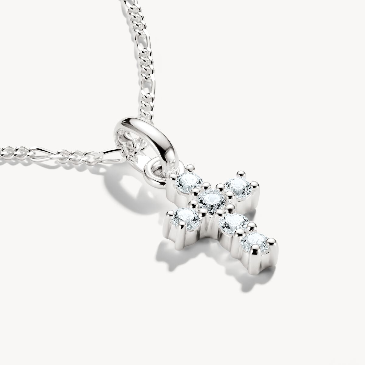 THOMAS SABO - Charm-Anhänger Kreuz mit Steinen Connect Silber