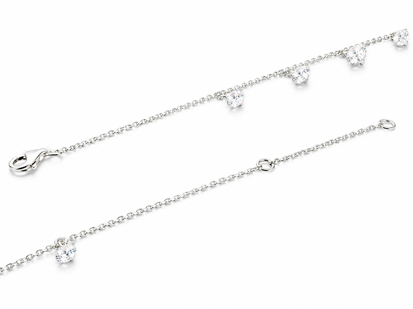 WILHELM MÜLLER - Armband Silber mit Zirkoniahängern