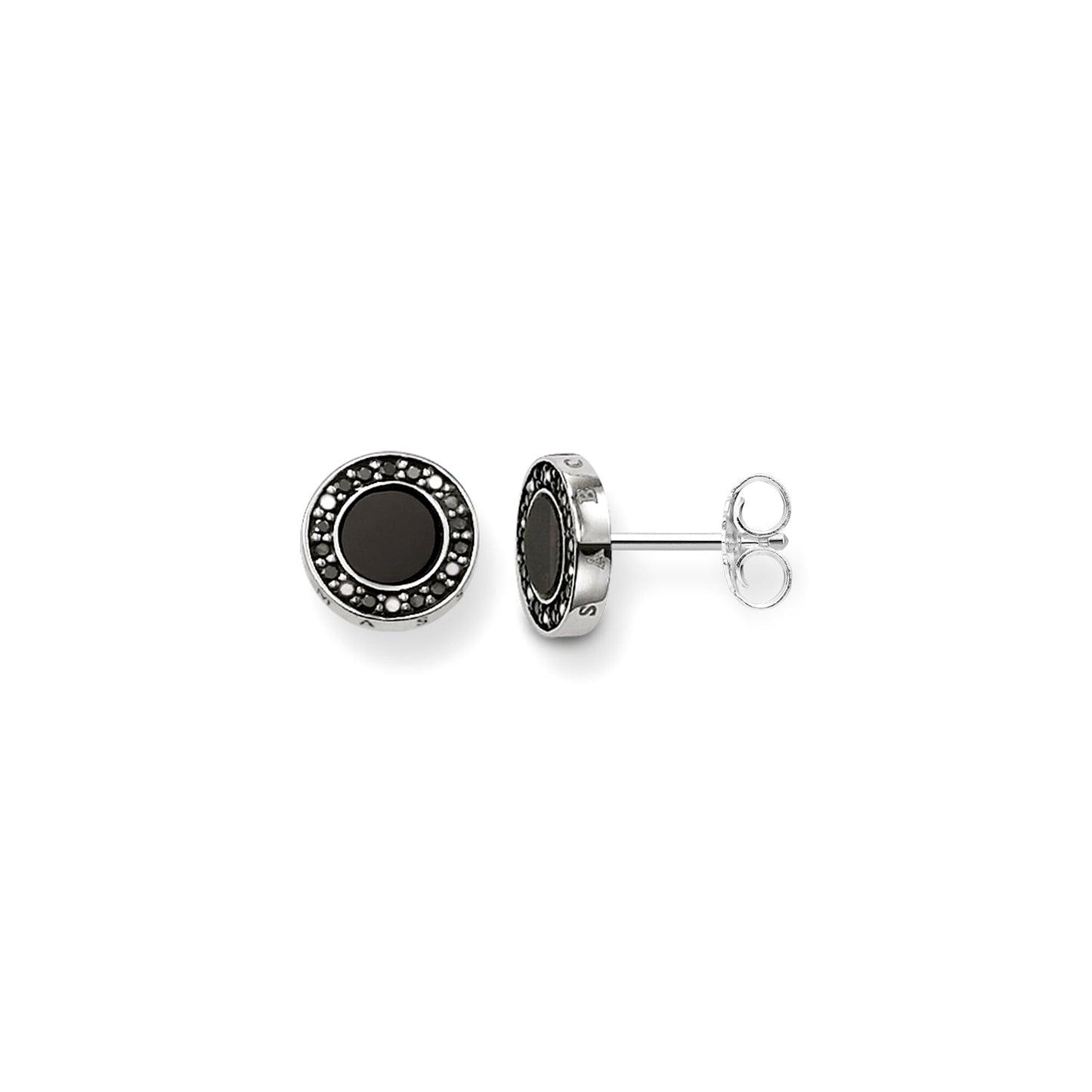 THOMAS SABO - Ohrstecker in Silber klassisch Pavé schwarz