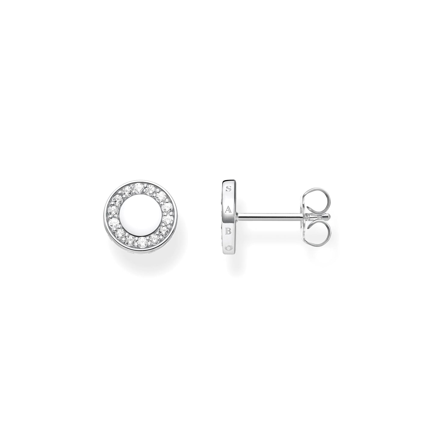 THOMAS SABO - Ohrstecker Kreis mit weißen Steinen Silber