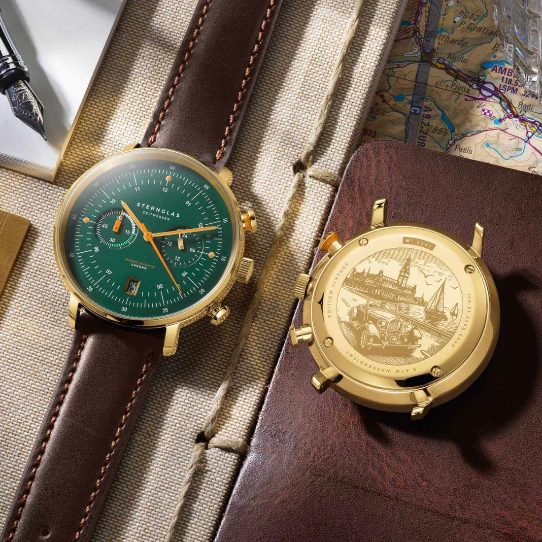 STERNGLAS - Hamburg Chrono Vintage dunkelgrün - Juwelier Donkel