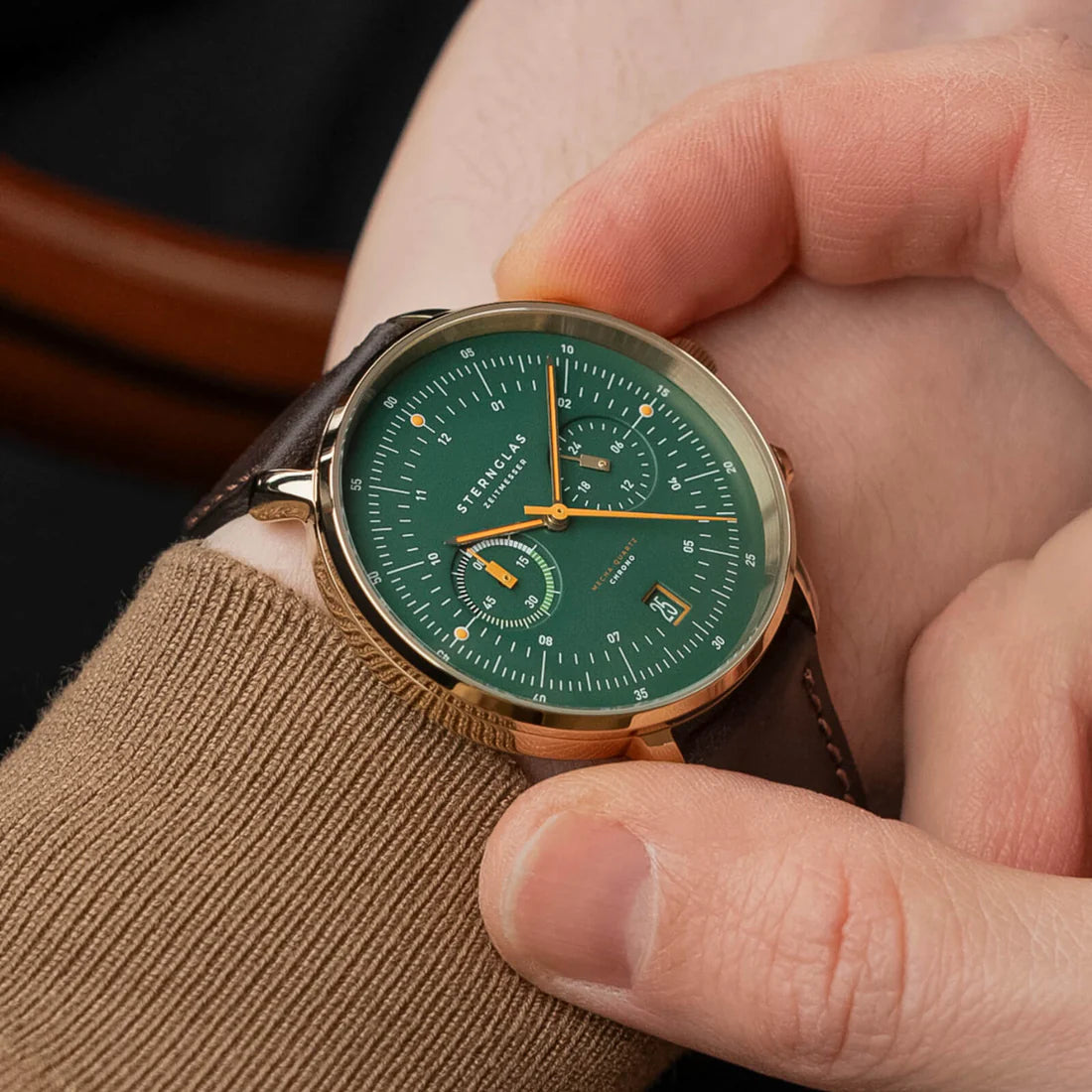 STERNGLAS - Hamburg Chrono Vintage dunkelgrün - Juwelier Donkel