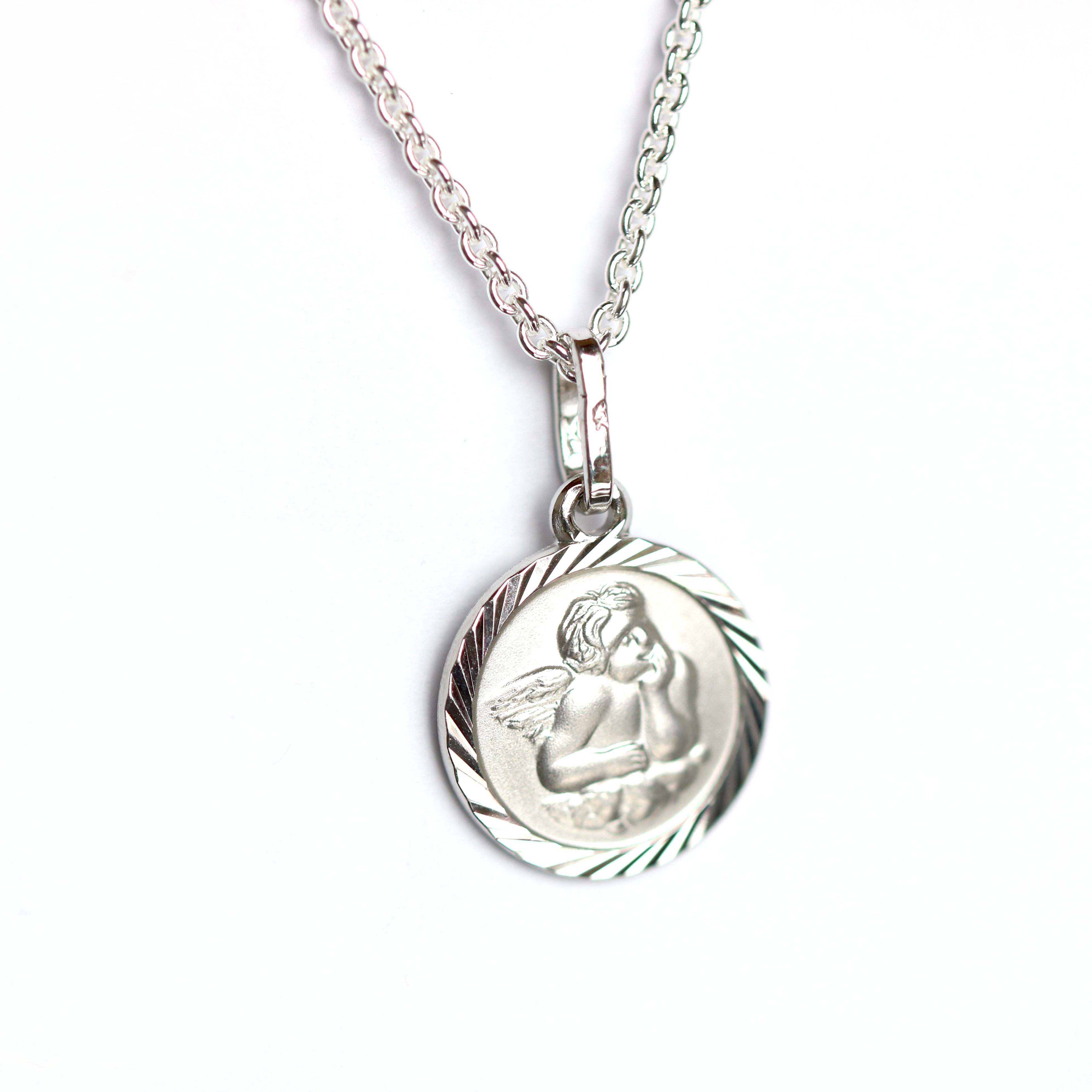 WILHELM MÜLLER - Anhänger mit Engel in Silber zum gravieren - Juwelier Donkel