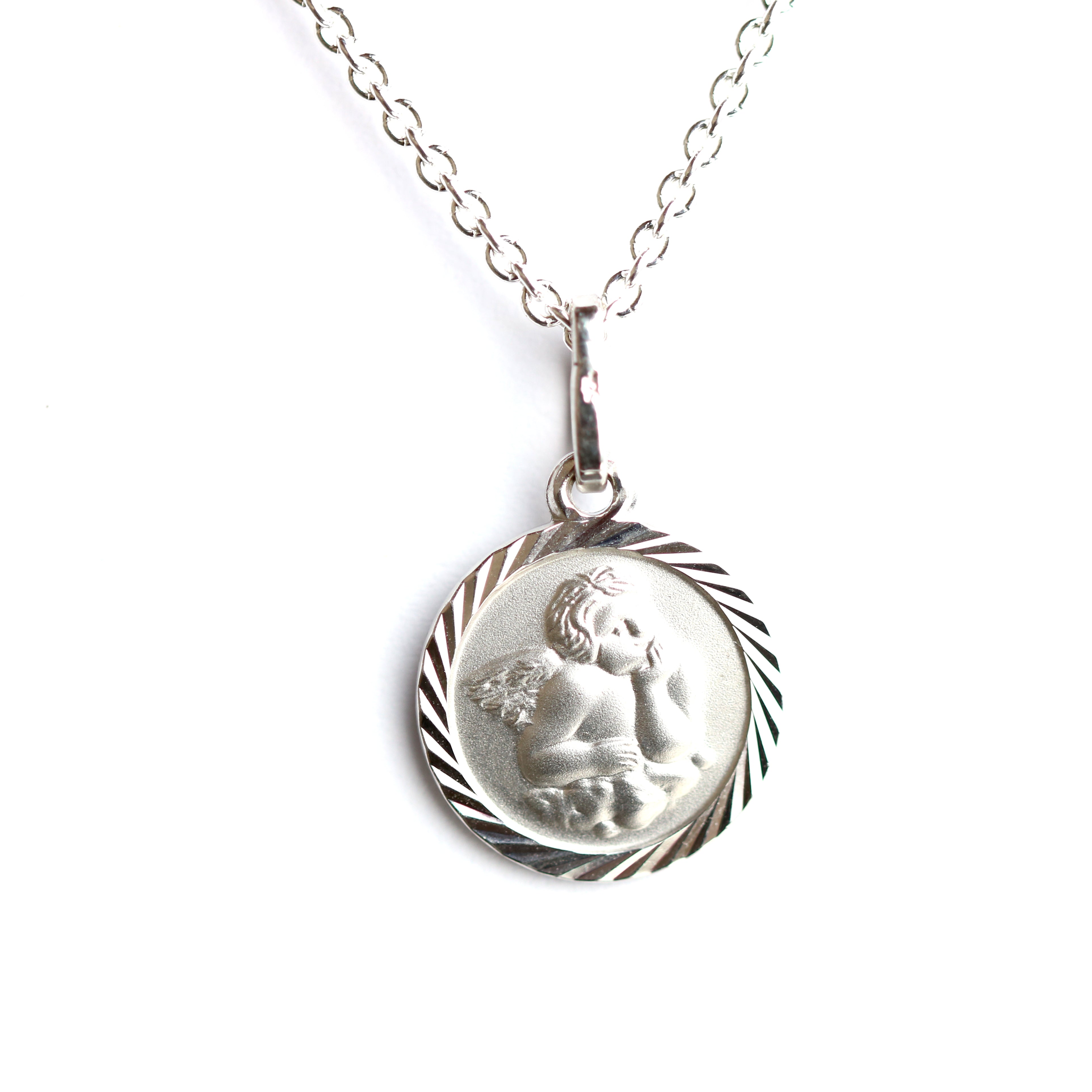 WILHELM MÜLLER - Anhänger mit Engel in Silber zum gravieren - Juwelier Donkel