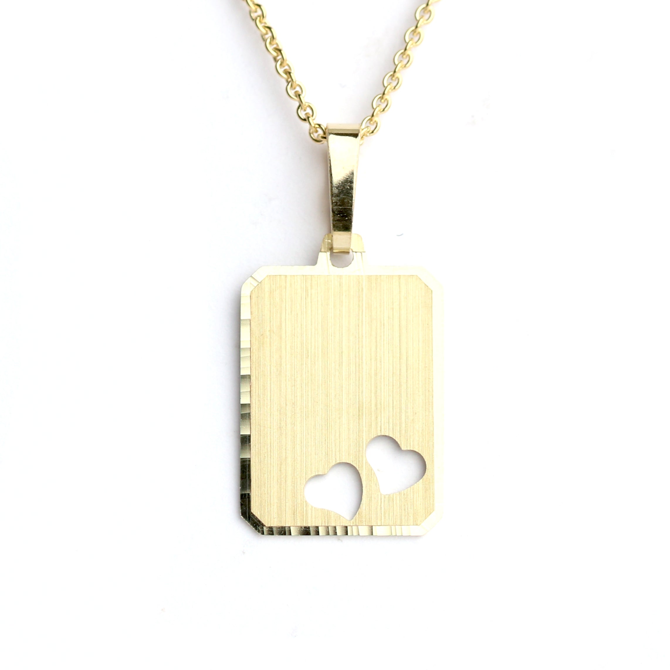 Gravurplatte in Gold mattiert mit Herzen - Juwelier Donkel