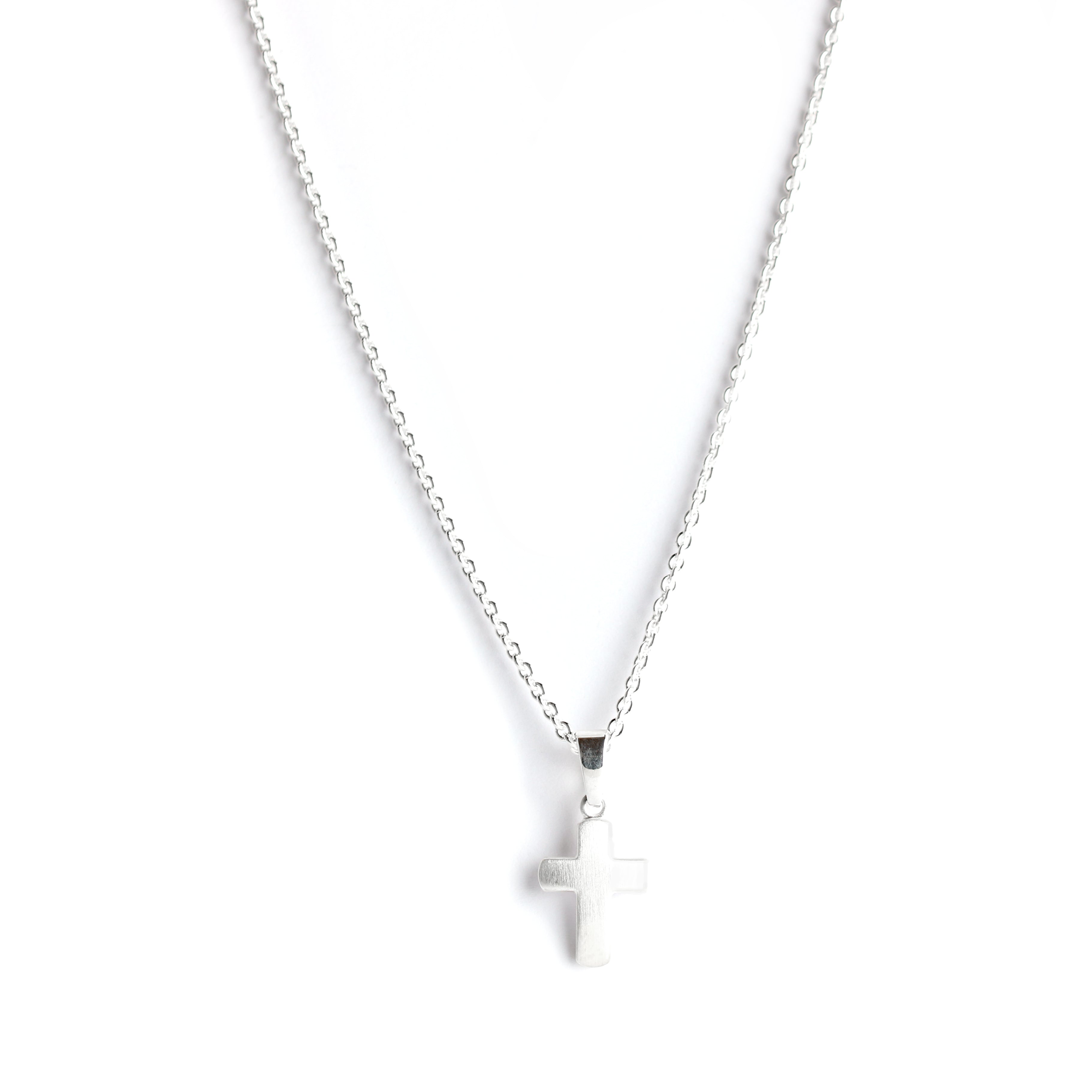 Kreuz Anhänger in Silber mattiert - Juwelier Donkel