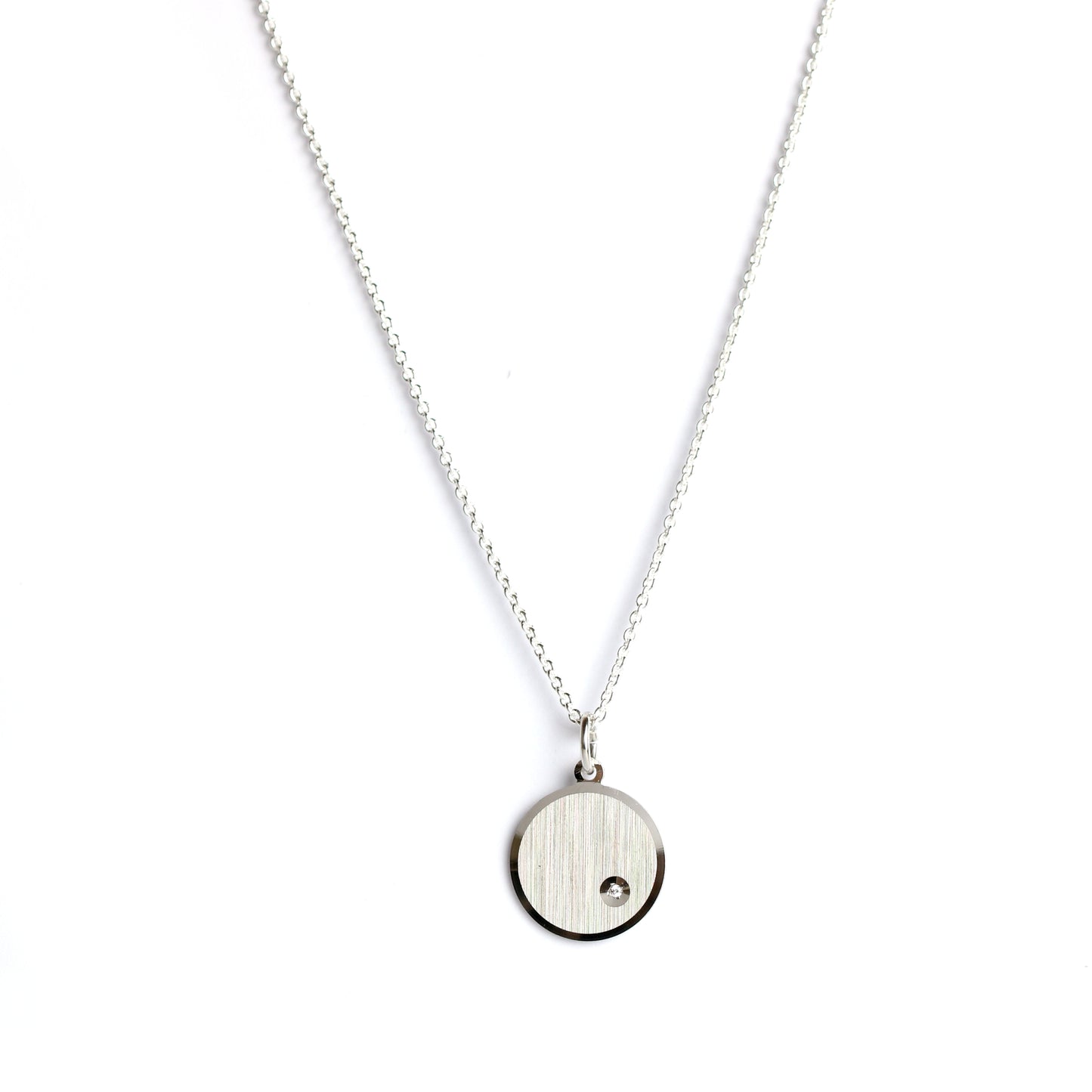 FRÖHLICH - Anhänger Gravurplatte in Silber mattiert mit Zirkonia