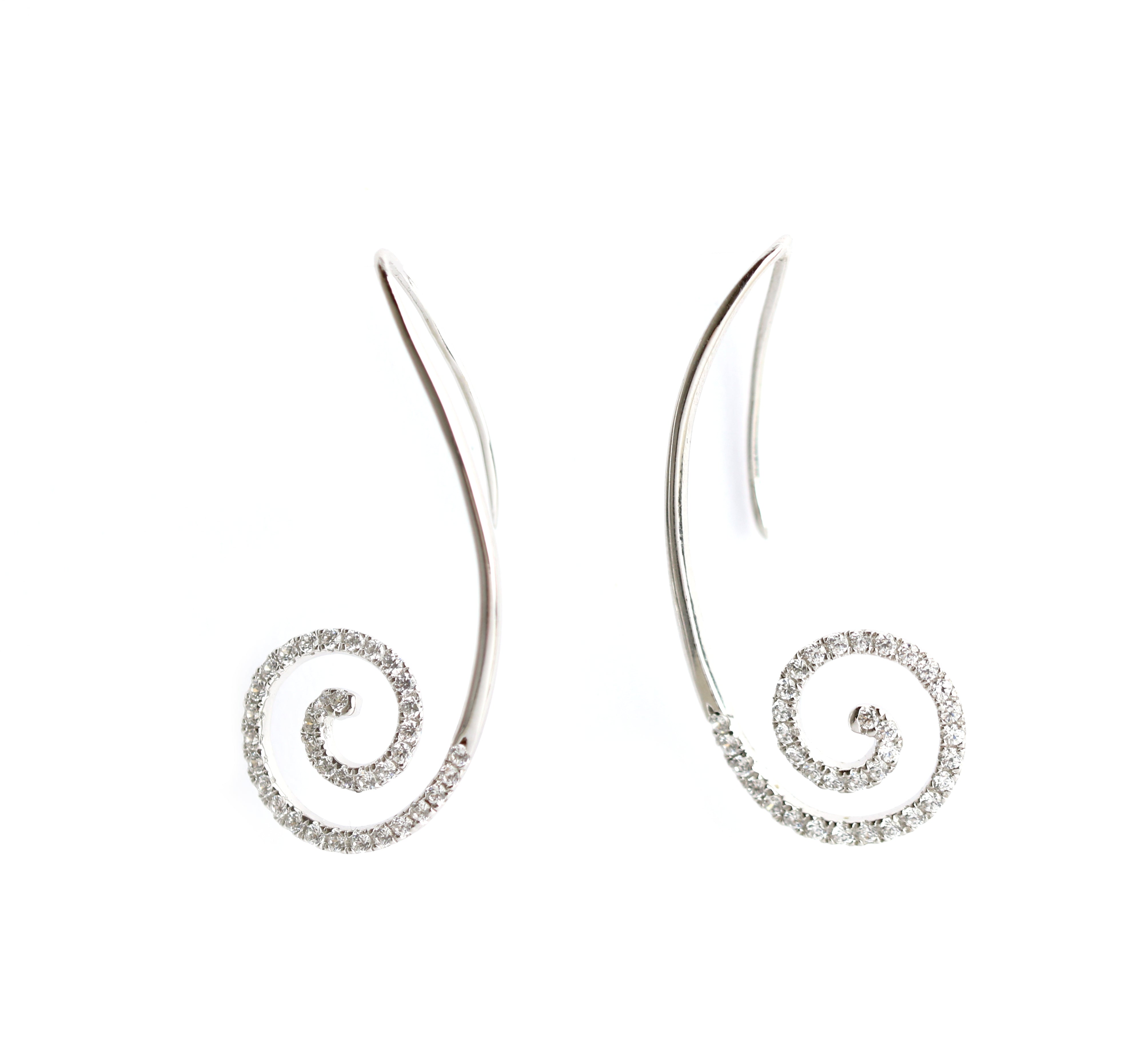 WILHELM MÜLLER - Ohrhänger Schneckenform in Silber mit Zirkonia - Juwelier Donkel