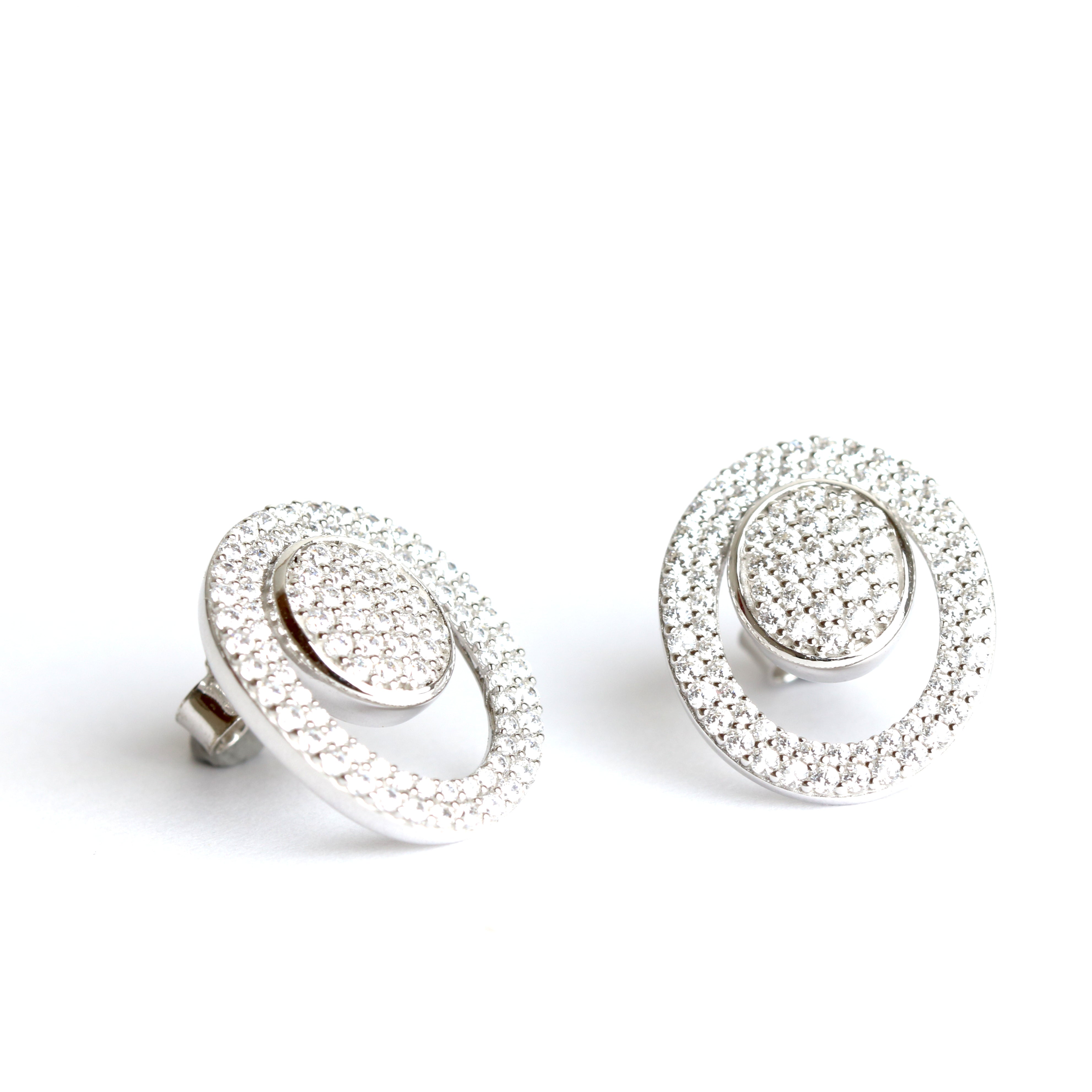 WILHELM MÜLLER - Ohrstecker in Silber rund mit Zirkonia - Juwelier Donkel