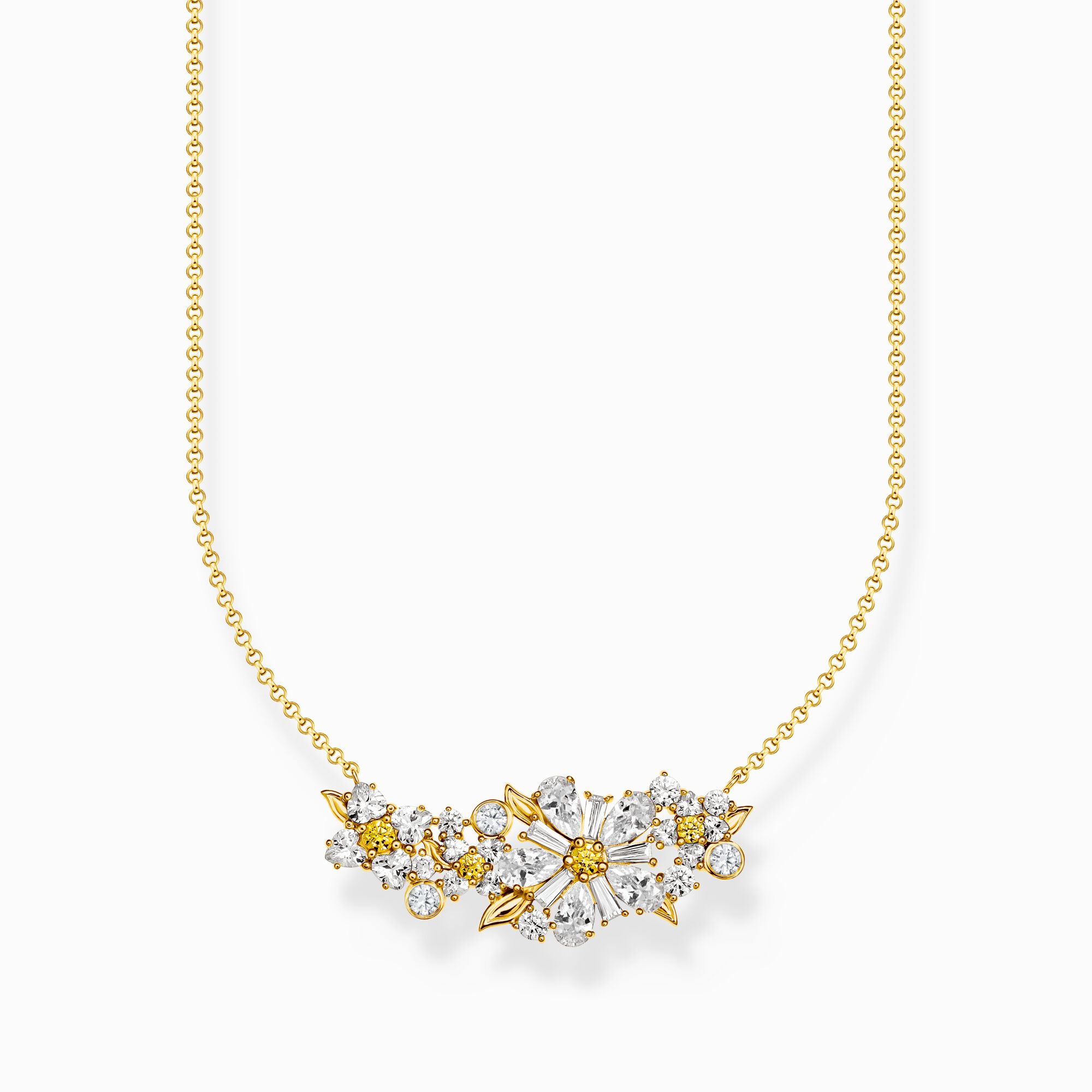 THOMAS SABO - Kette Blume Lovely Daisy mit Steinen vergoldet - Juwelier Donkel