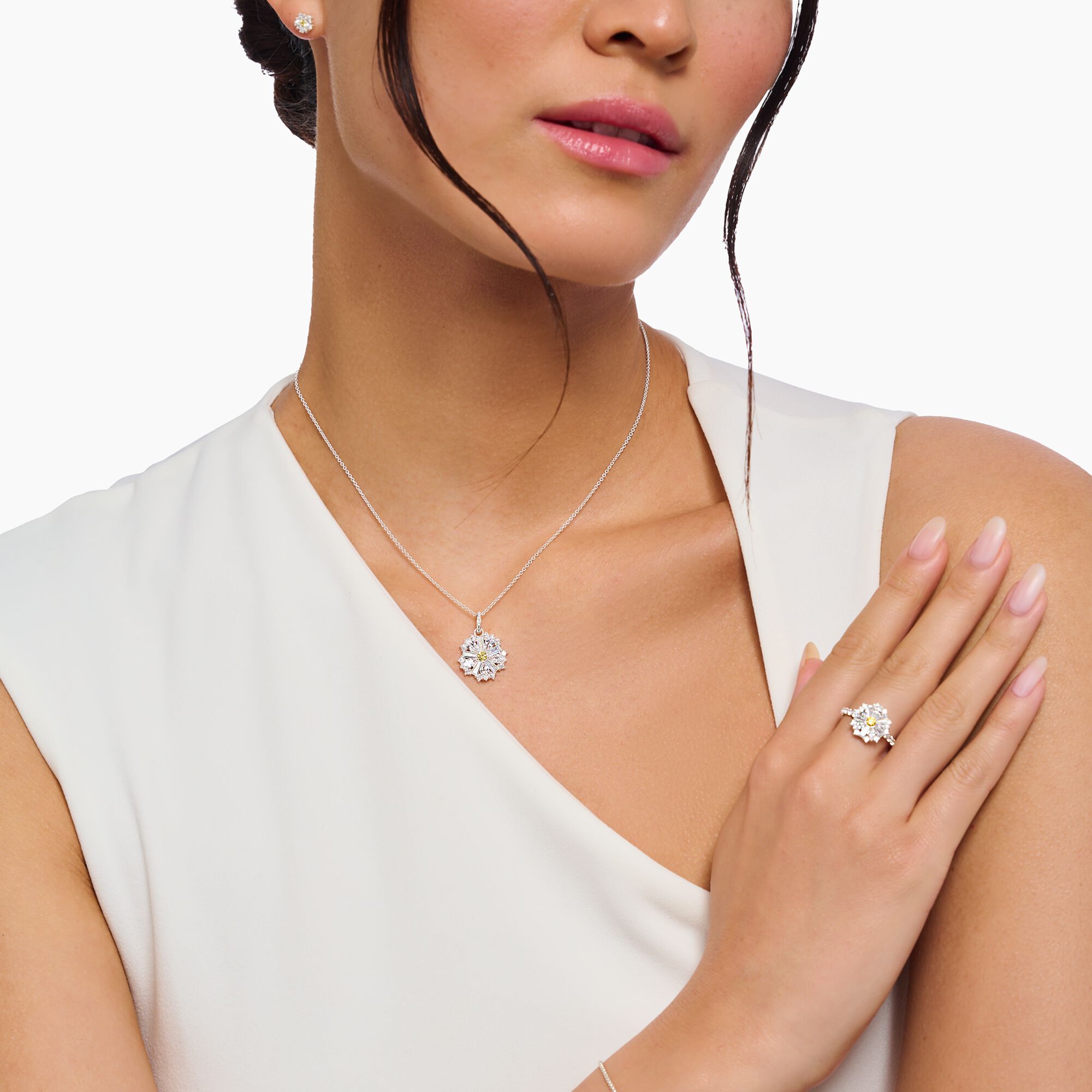 THOMAS SABO - Kette mit Anhänger Blume Lovely Daisy Silber - Juwelier Donkel