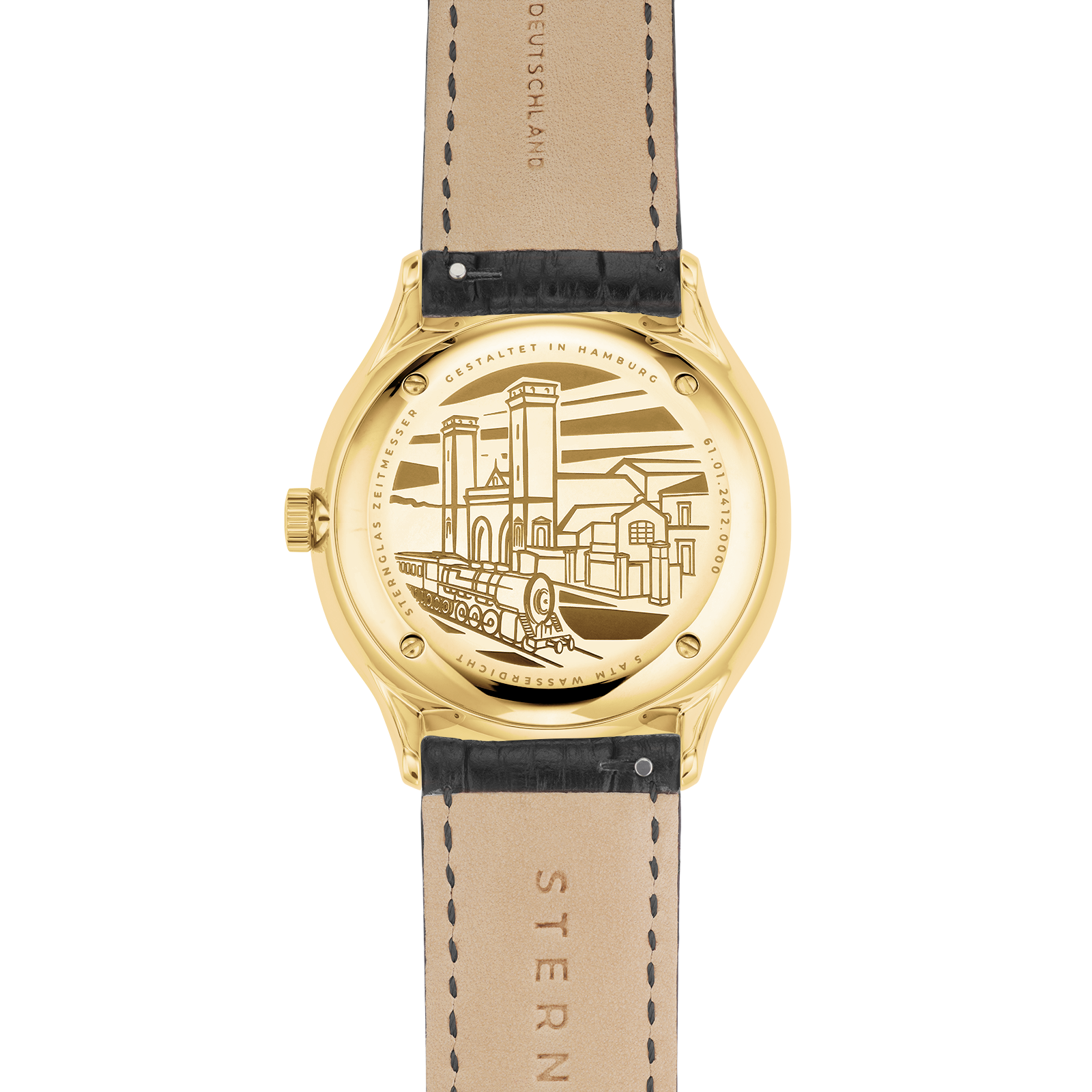 STERNGLAS - Berlin Piano schwarz 38mm Lederband