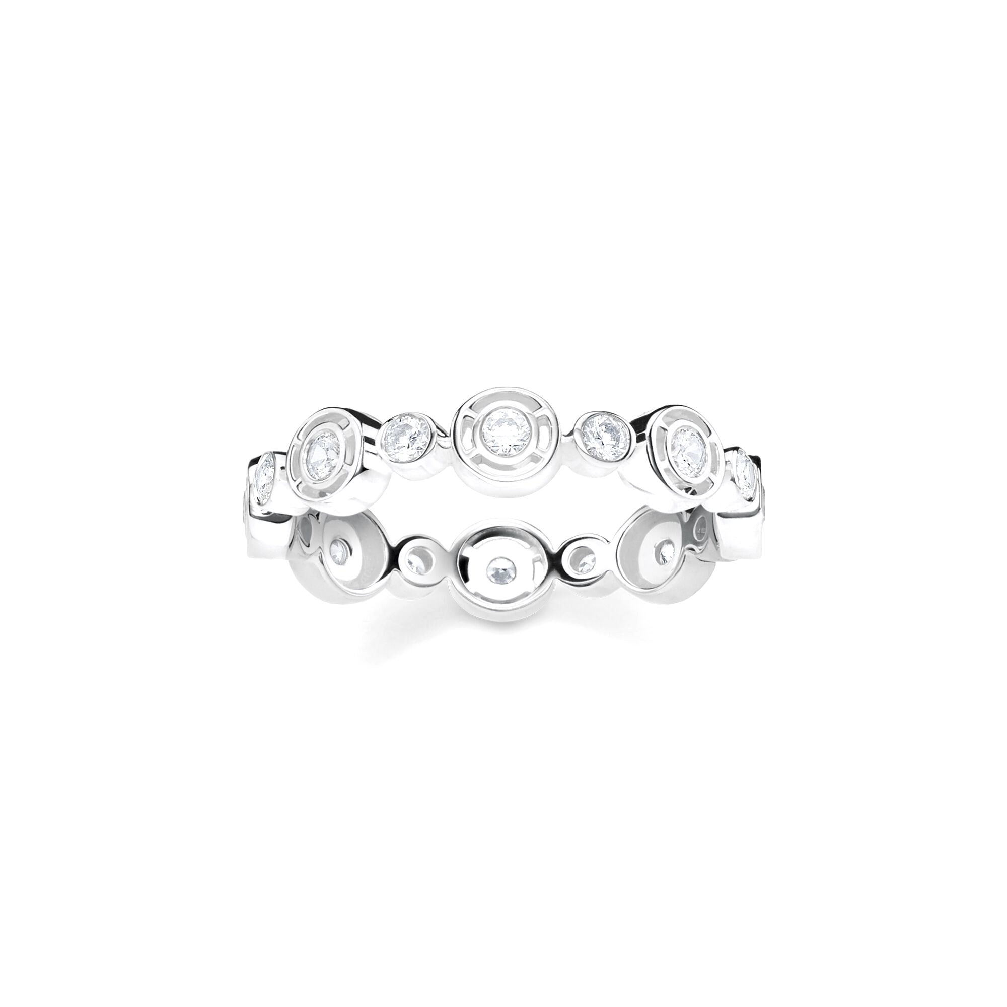 THOMAS SABO - Ring Kreise mit weißen Steinen Silber - Juwelier Donkel