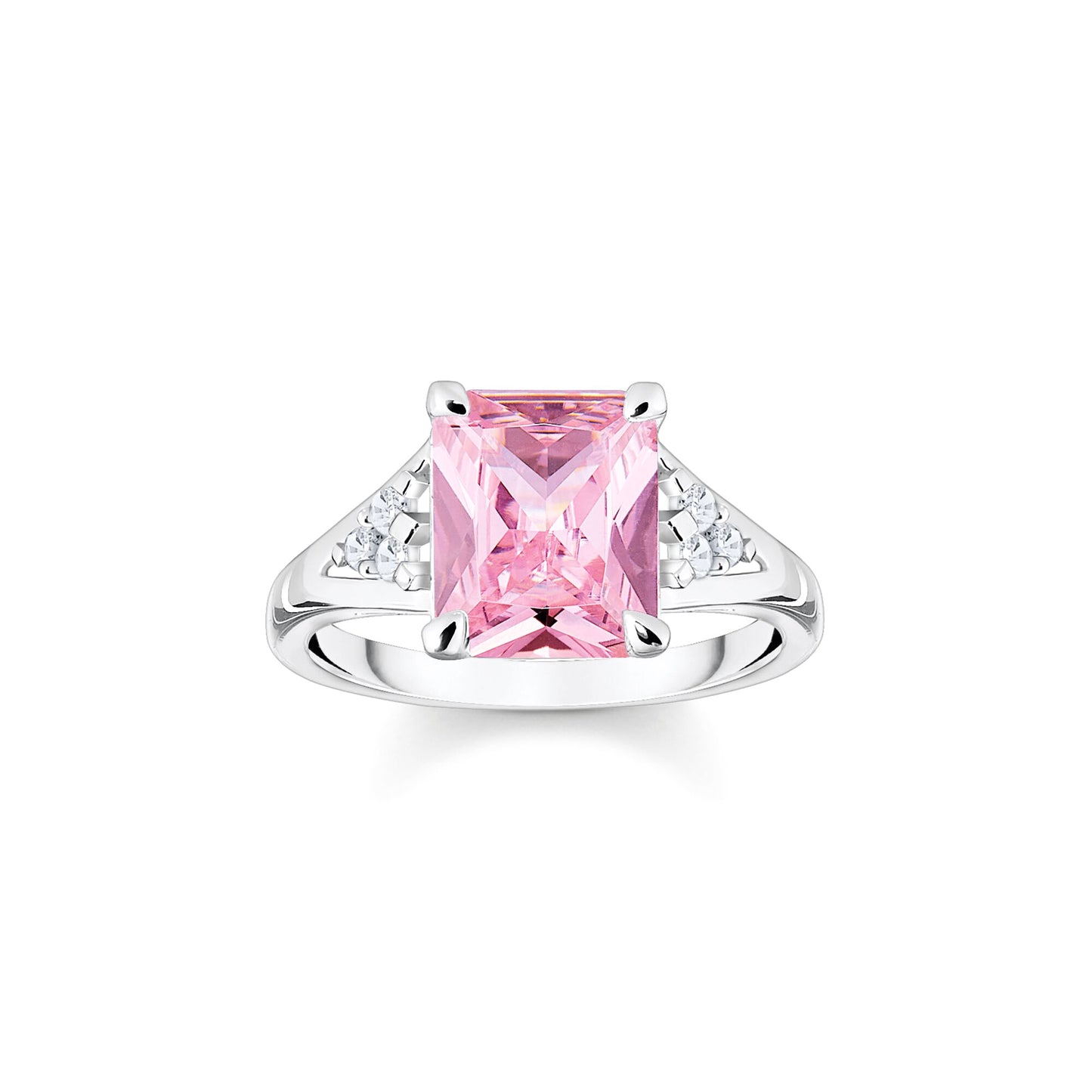 THOMAS SABO - Ring mit pinken und weißen Steinen Silber