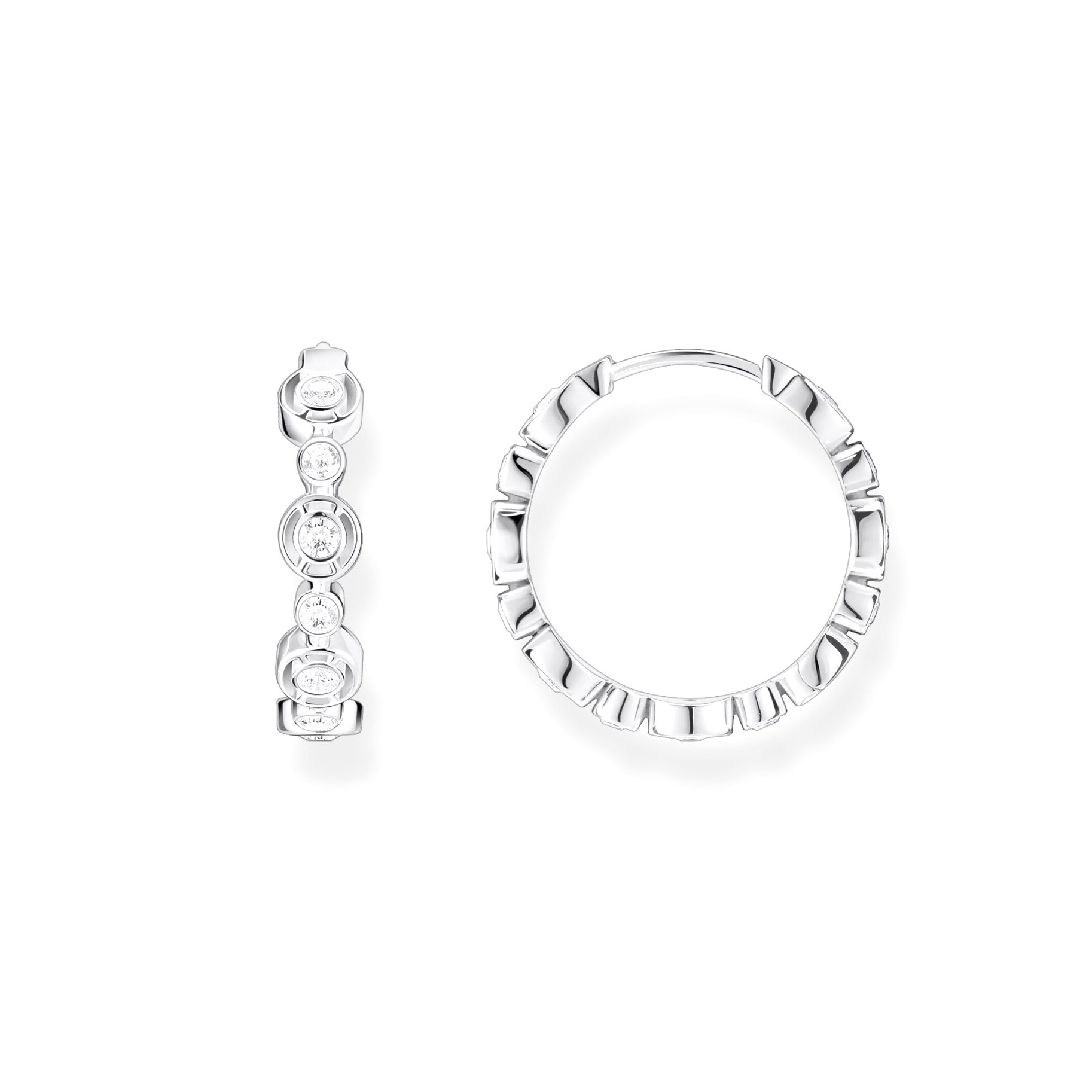 THOMAS SABO - Creolen Kreise mit weißen Steinen Silber - Juwelier Donkel