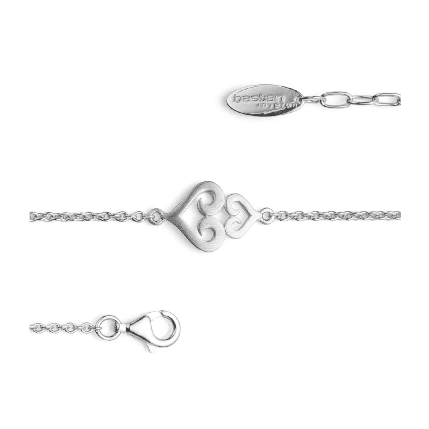 BASTIAN INVERUN - Armband in Silber ,,Linked Hearts´´