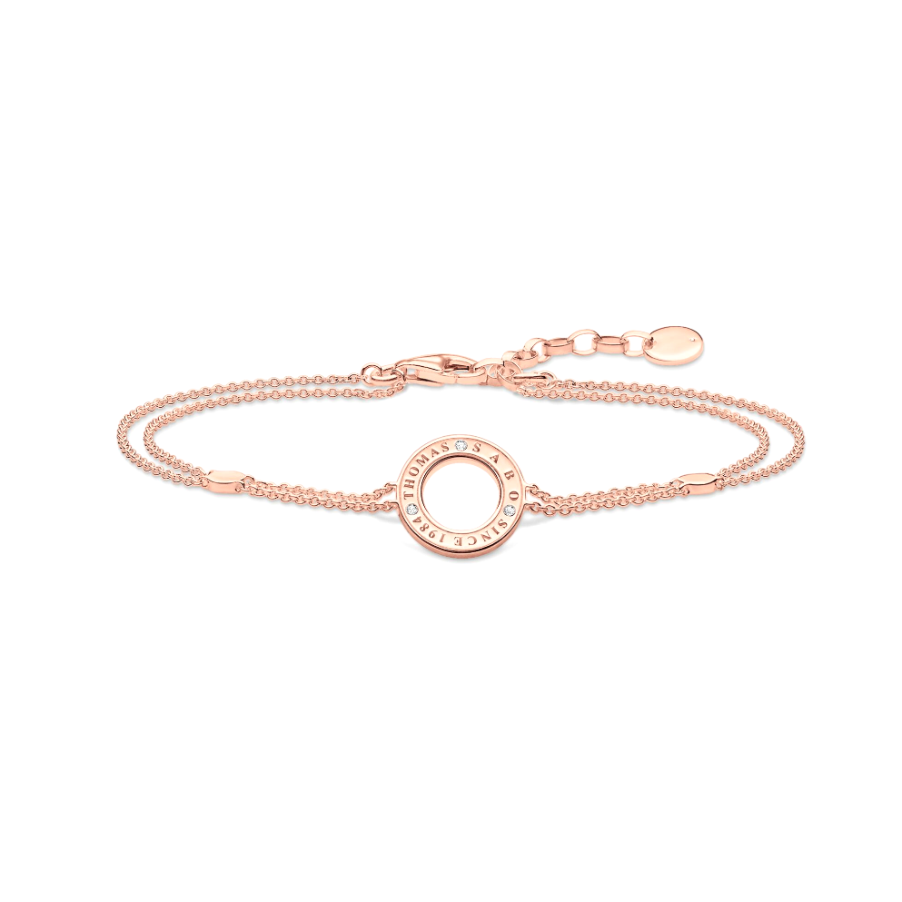 THOMAS SABO - Armkette Kreis mit weißen Steinen verroségoldet - Juwelier Donkel
