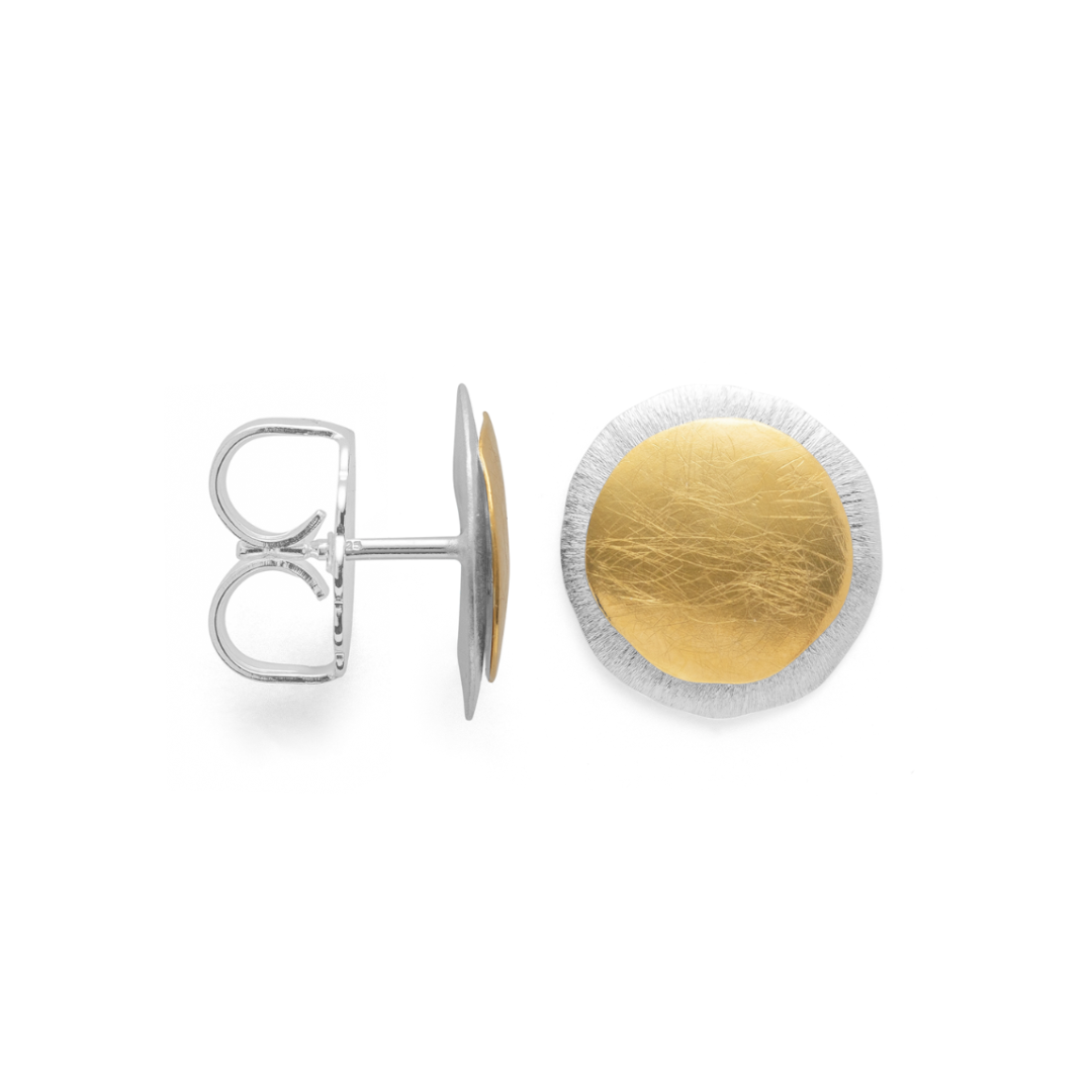 BASTIAN INVERUN - Ohrstecker Round Statement in Silber teilweise vergoldet - Juwelier Donkel