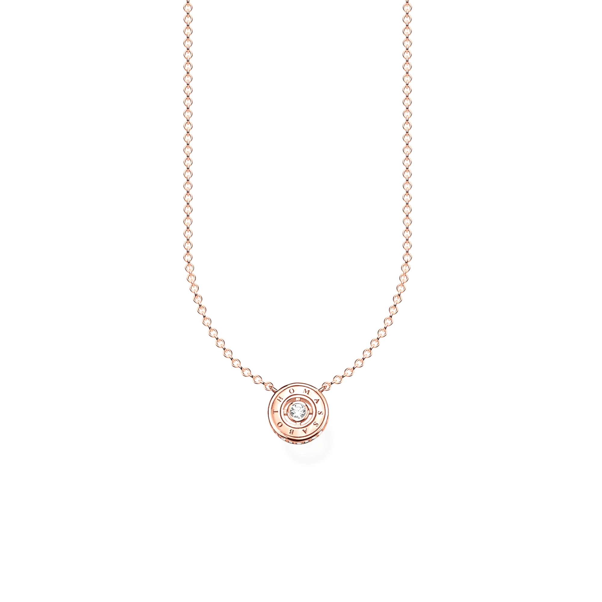 THOMAS SABO - Halskette Kreis mit weißem Stein verroségoldet - Juwelier Donkel