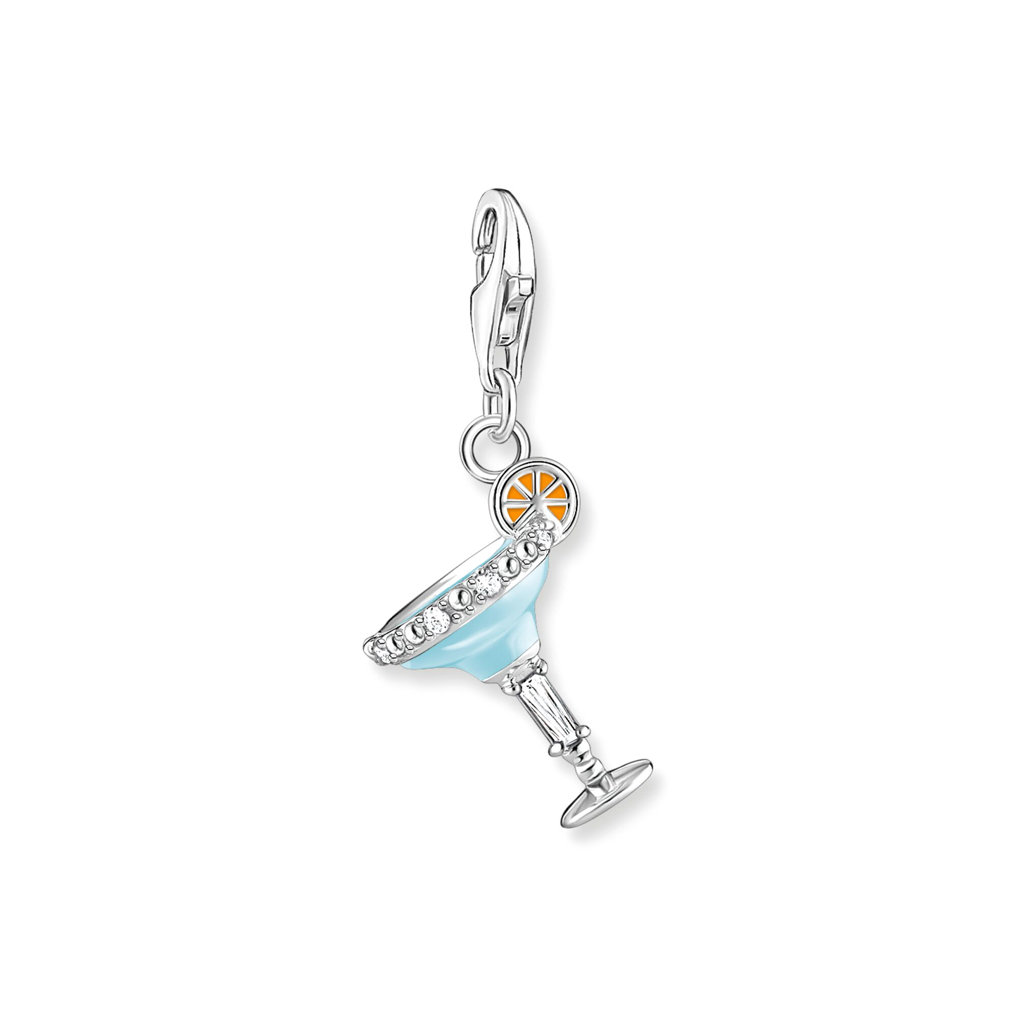 THOMAS SABO - Charm-Anhänger blaues Cocktail-Glas Silber